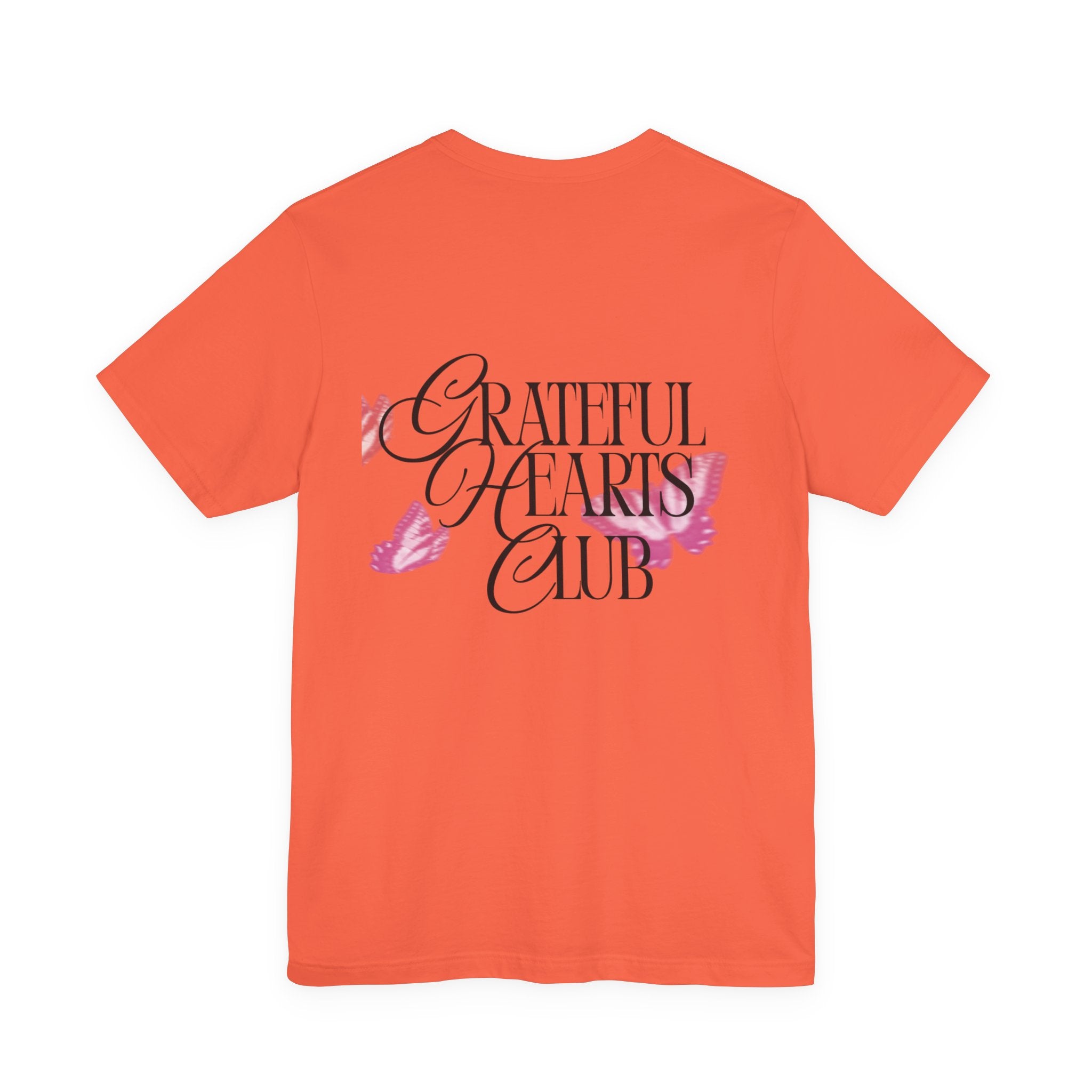 Grateful Hearts Club T‑Shirt – Floral Butterfly Graphic Tee