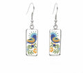 Beautiful Glass Like Folk Bird Earrings