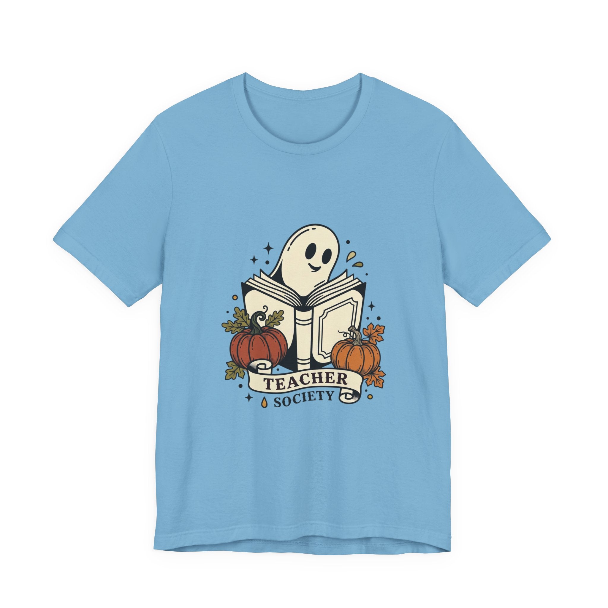 Teacher Society Pumpkin Ghost Tee | Traditional Tattoo Flash, Floral Banner