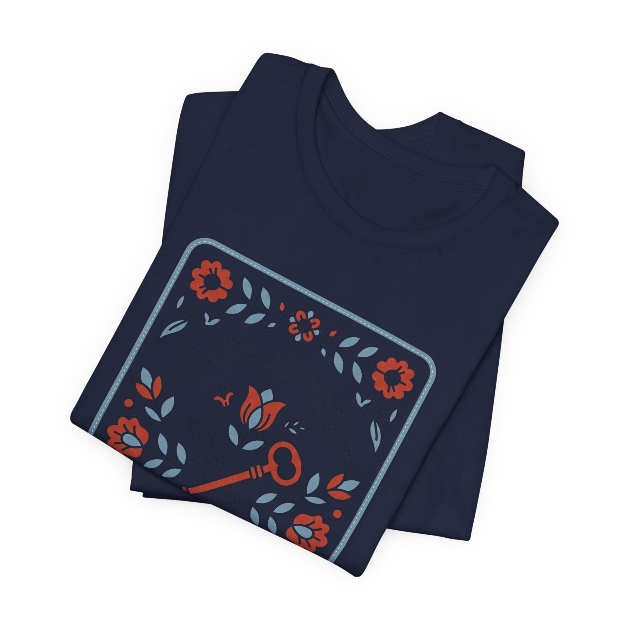 Floral try intelligence Unisex Jersey Short Sleeve Tee