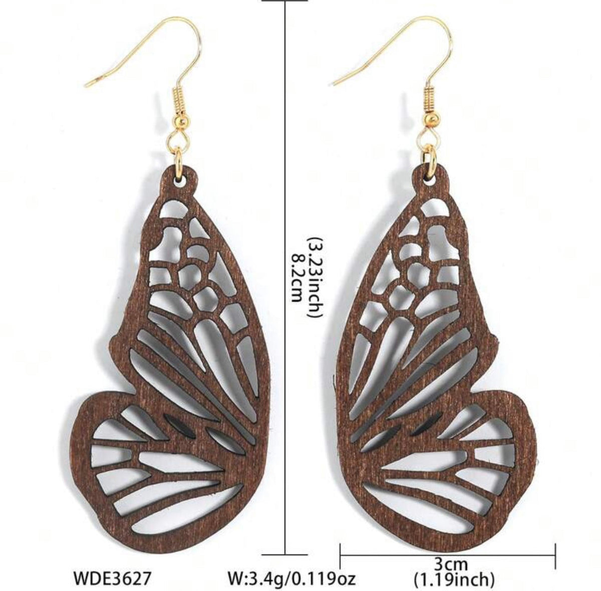 Beautiful Butterfly Wood Earrings