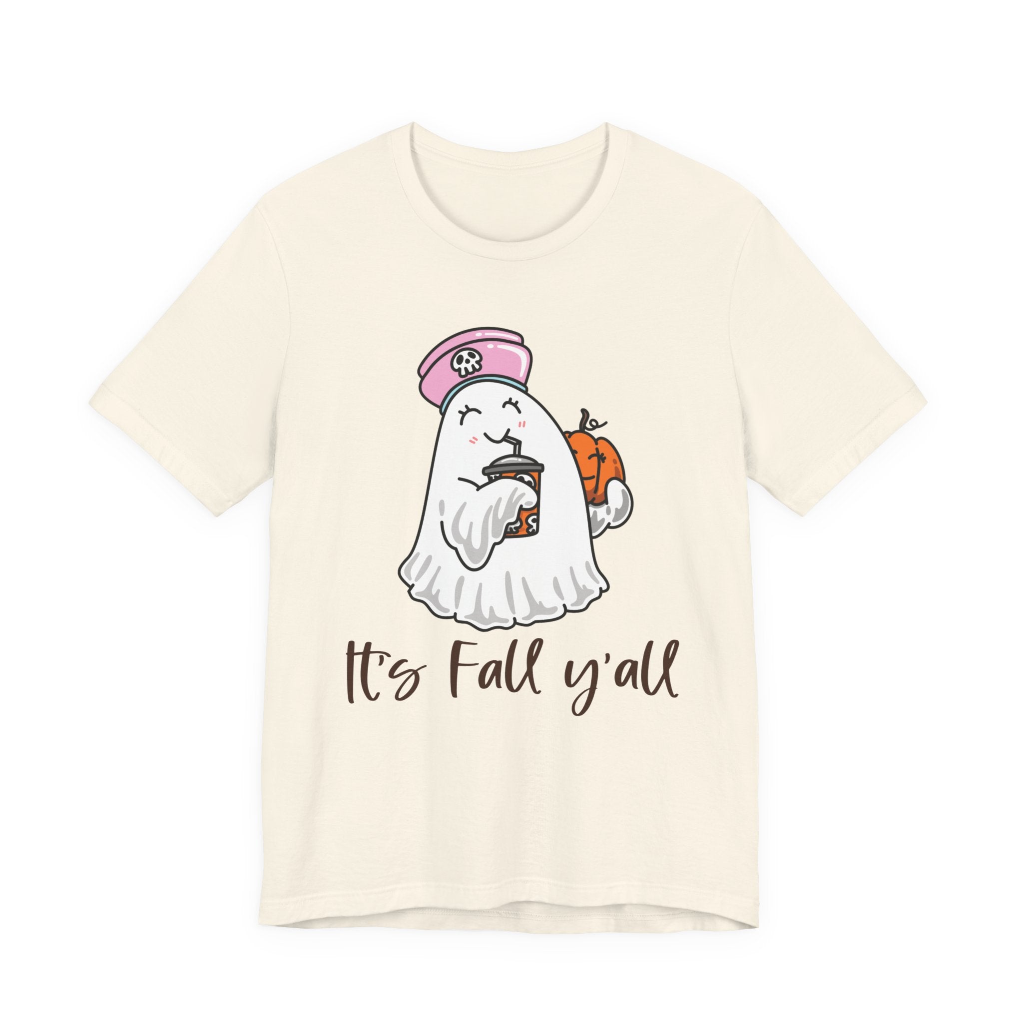Fall Ghost Tee – "It's Fall y'all" Pumpkin Coffee Shirt