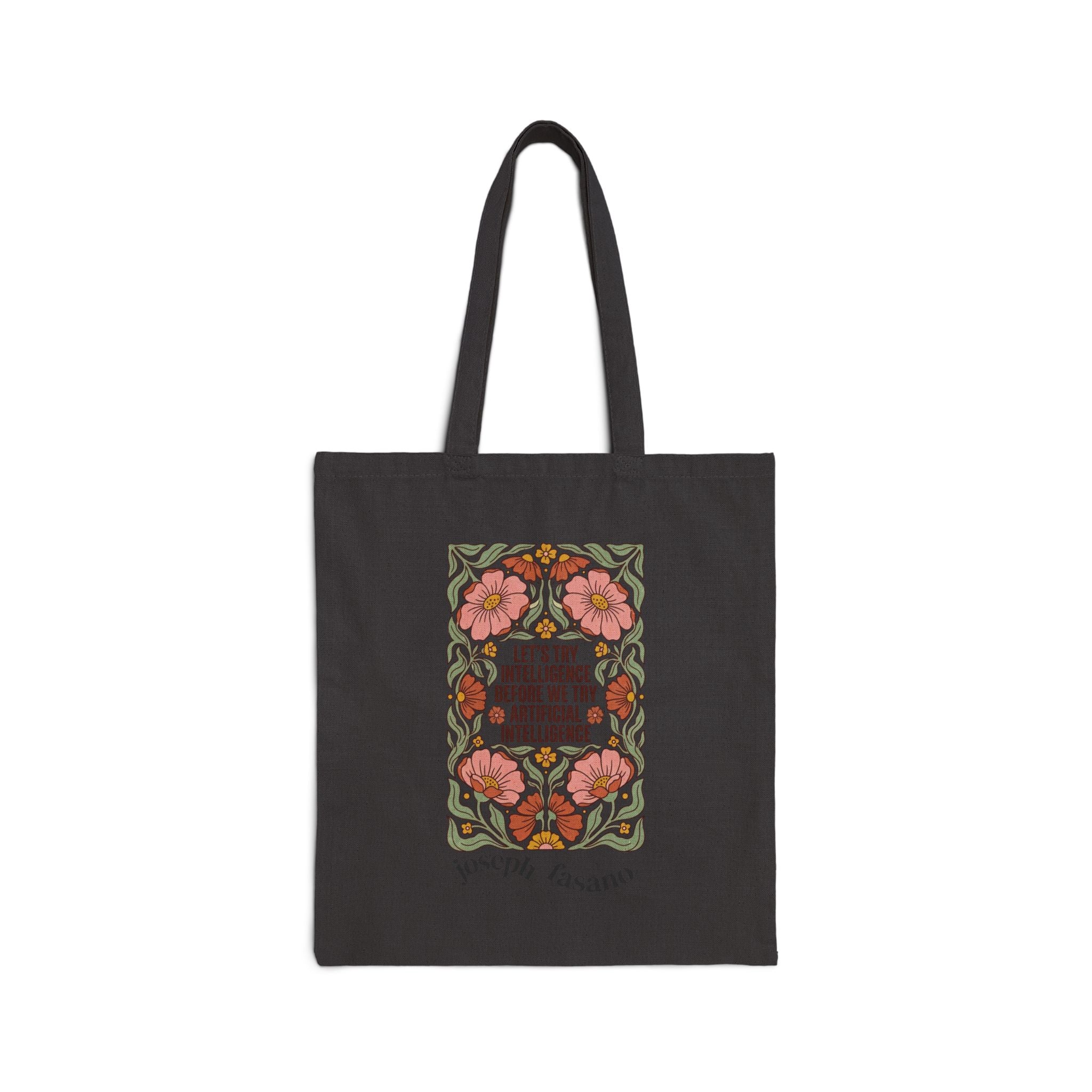 Flower try intelligence Cotton Canvas Tote Bag