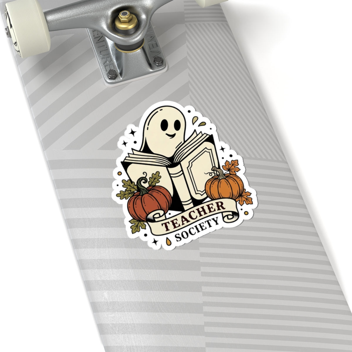 Teacher Society Kiss-Cut Sticker | Traditional Tattoo Flash, Pumpkin & Ghost