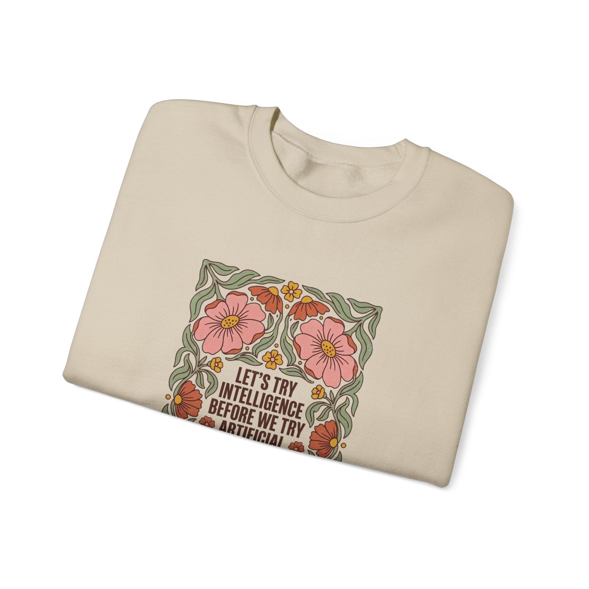 Flower let’s try intelligence Unisex Heavy Blend™ Crewneck Sweatshirt