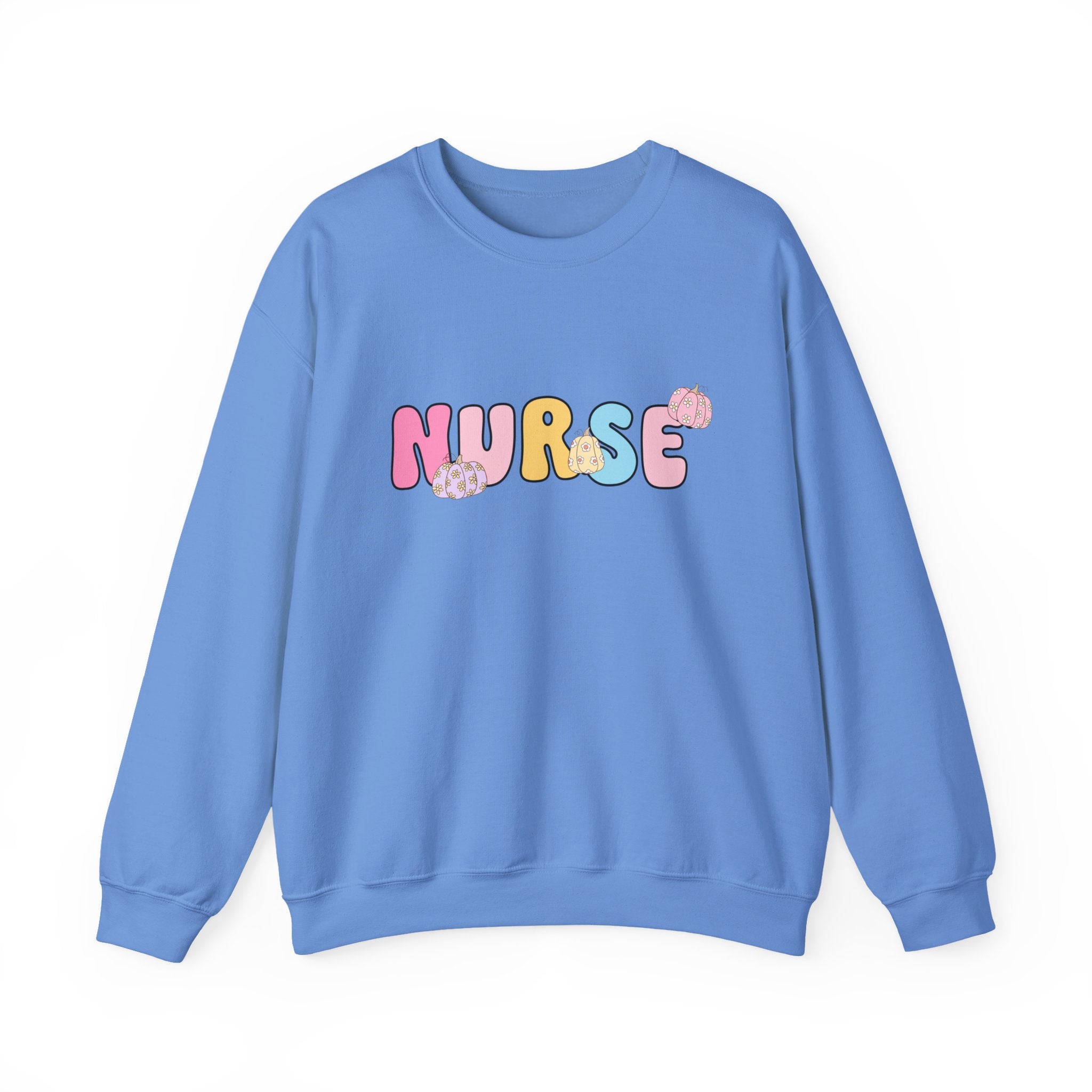 Nurse Bubble Letter Crewneck Sweatshirt — Cute Pastel Nursing Pride Pullover