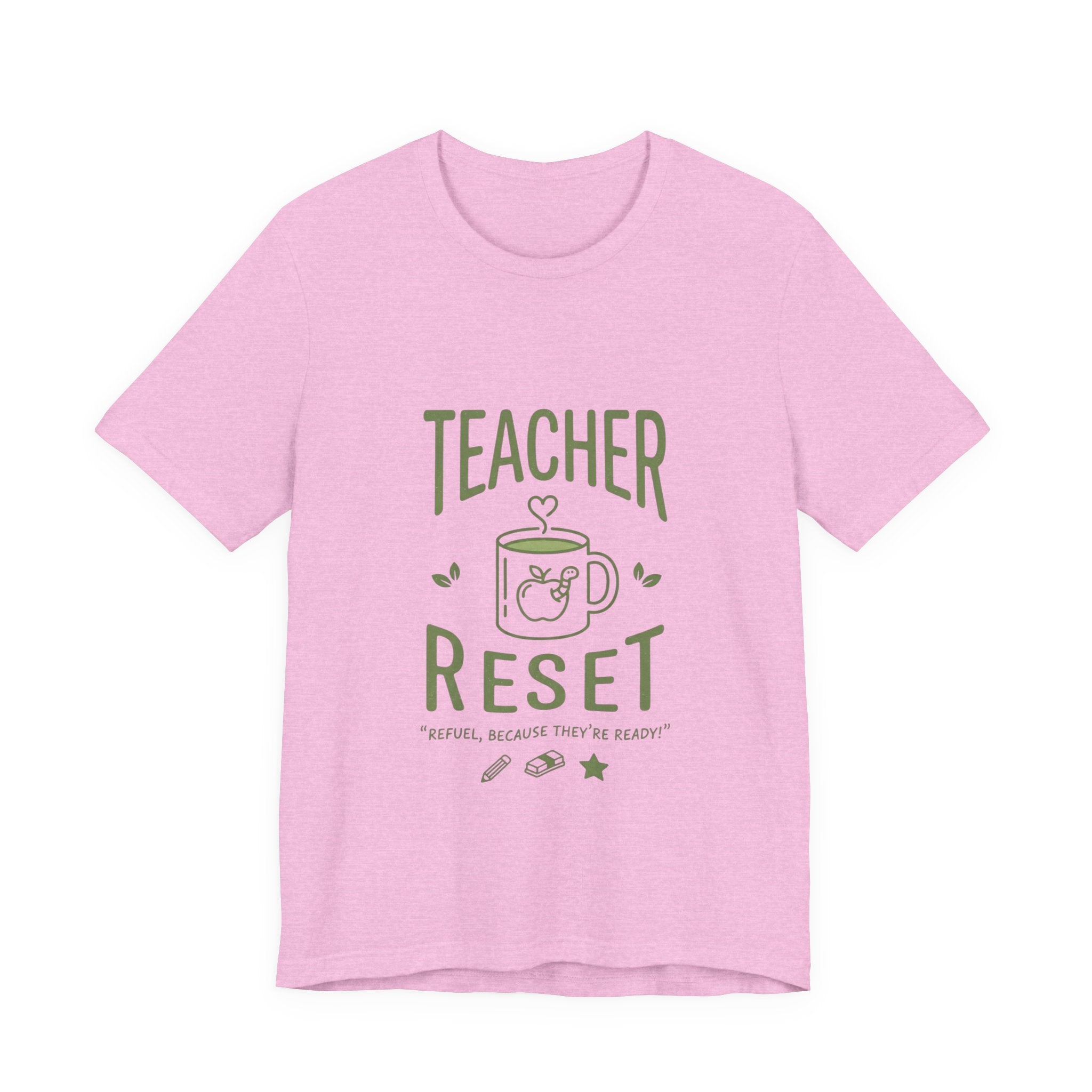 Teacher Reset T-Shirt — Funny Teacher Gift Tee with Coffee Mug Design