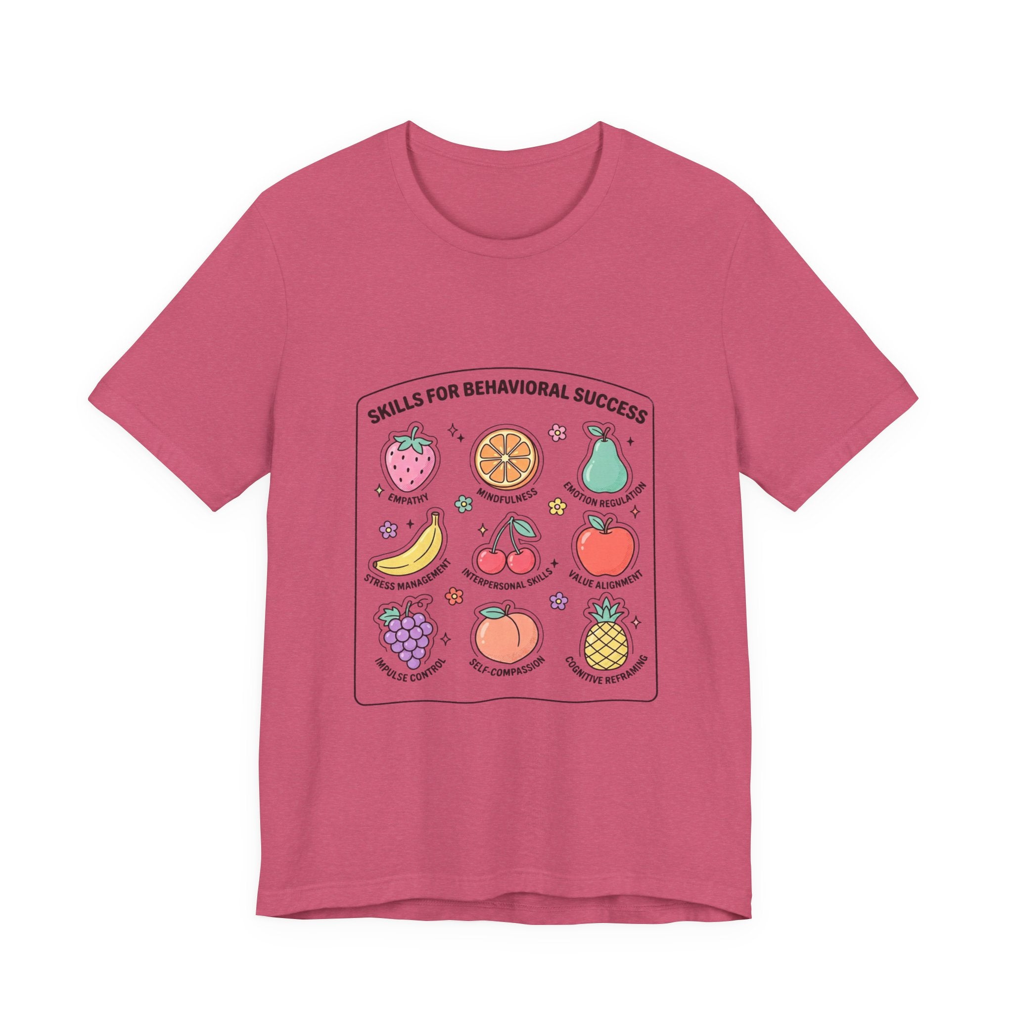 "Behavior Skills for Success" ABA Shirt | Fruit-Themed Behavior Therapy Tee for RBTs, BCBAs, Teachers & Daycare Providers