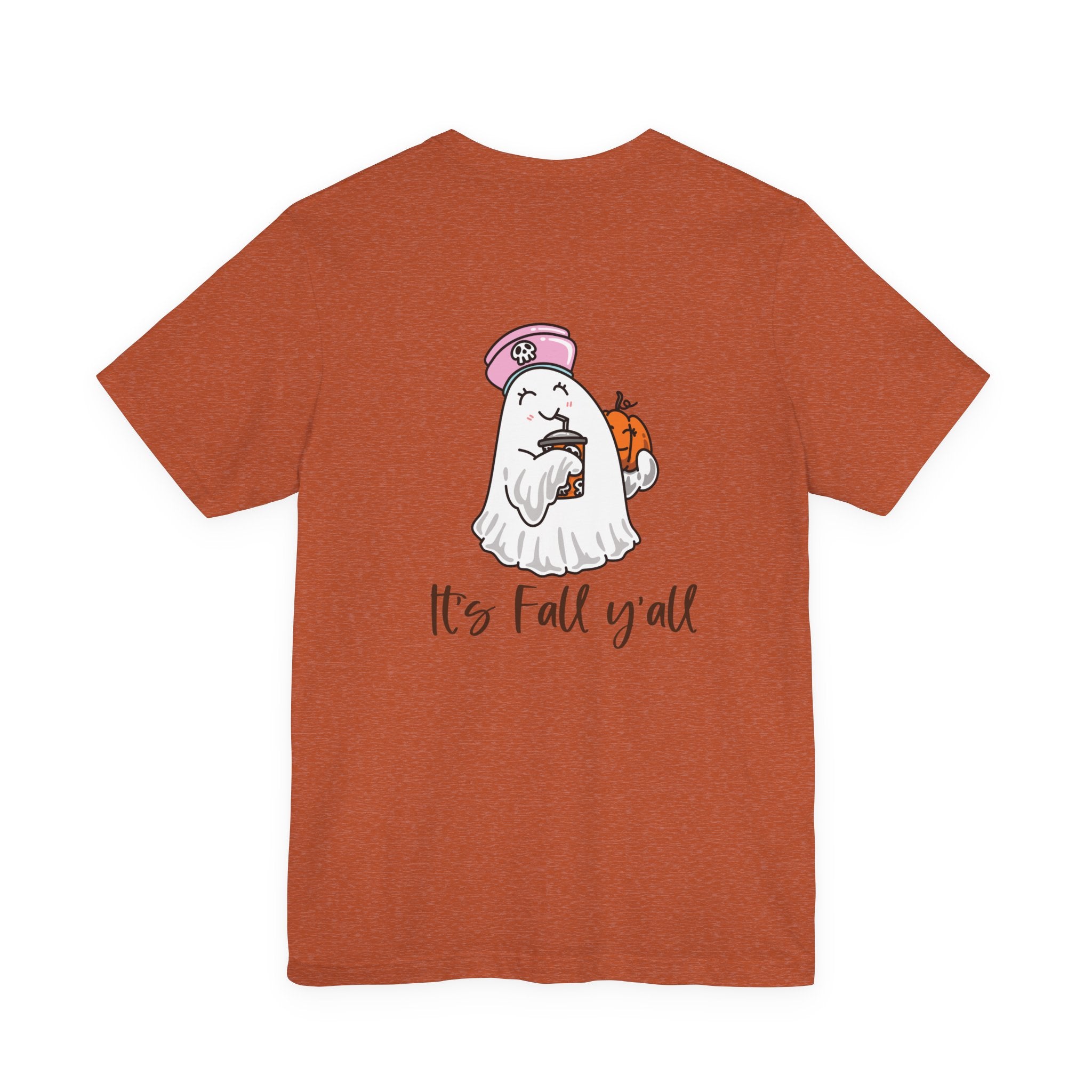 Nursing It's Fall Y'all Ghost Tee — Cute Pumpkin Halloween T-Shirt