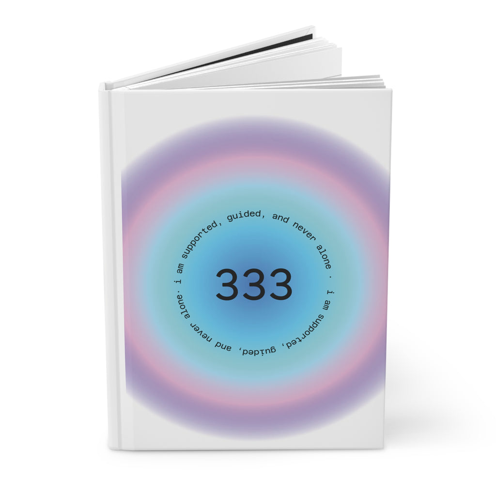 333 Angel Number Hardcover Journal – Spiritual Guided Matte Notebook