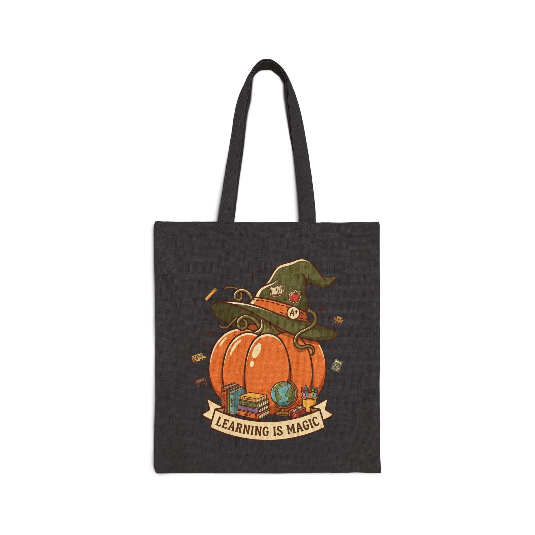 Witch Hat Pumpkin Tote | Fall Pumpkin Illustration, Halloween Autumn Tote