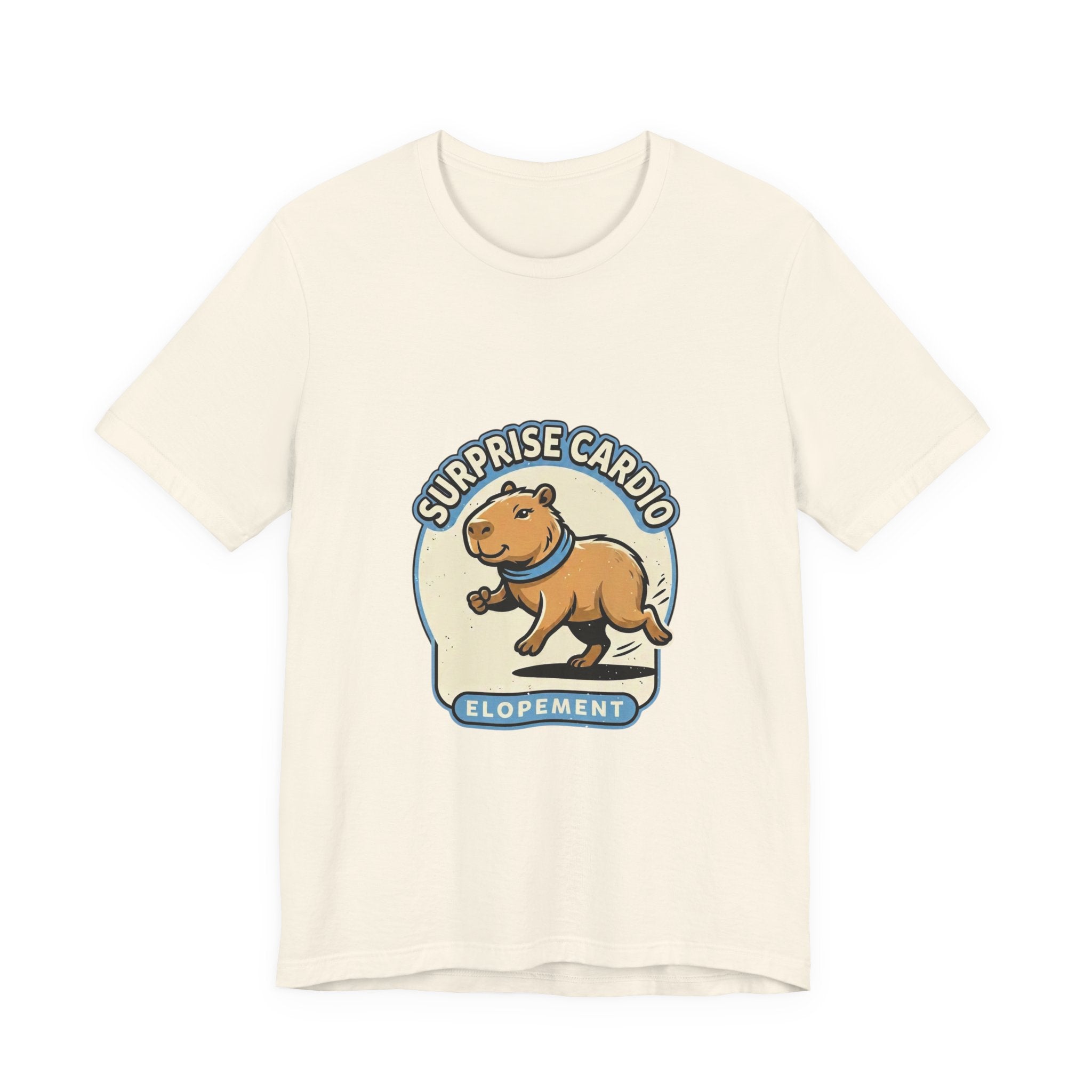 Surprise Cardio Elopement Tee — Cute Capybara Graphic T‑Shirt