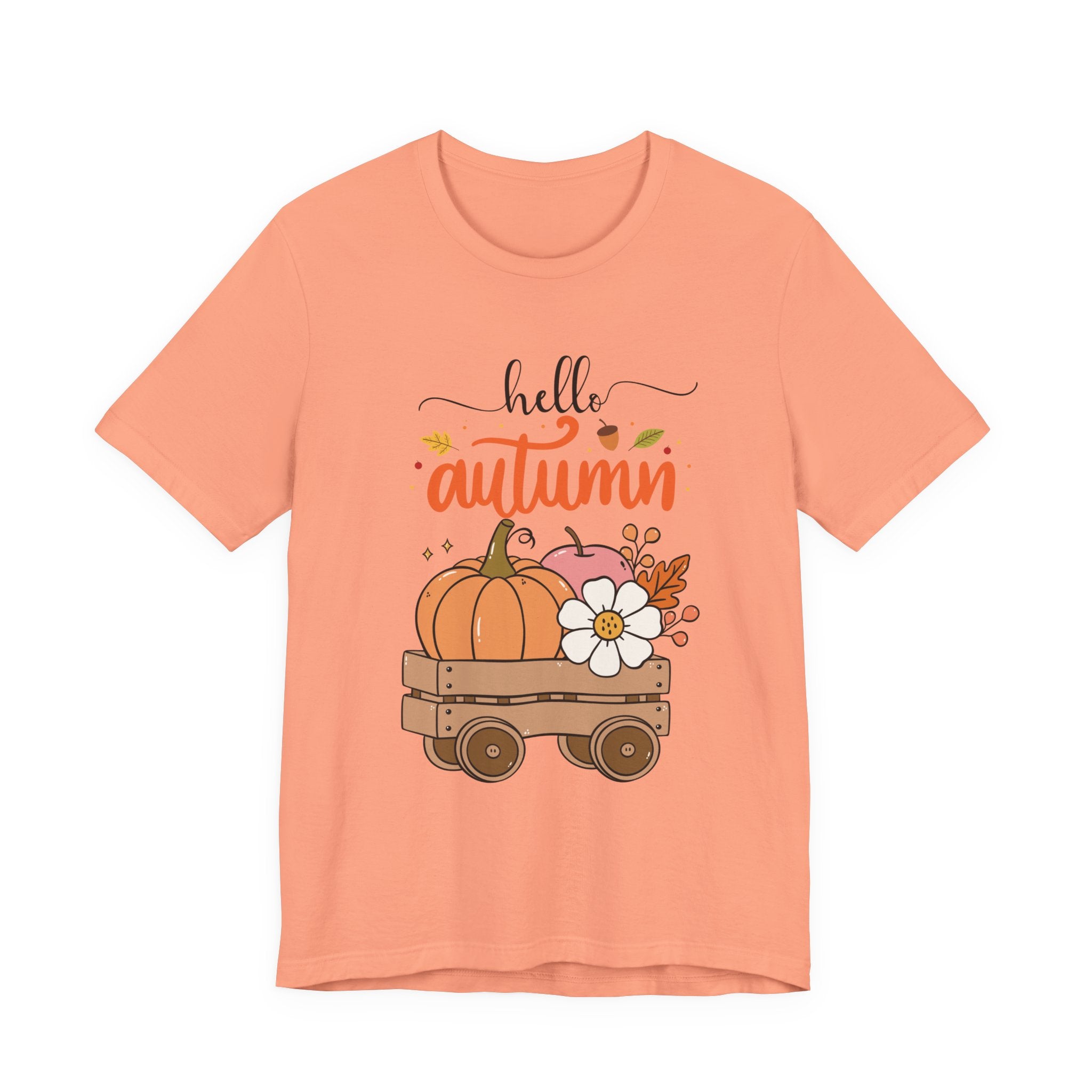 Hello Autumn Tee — Pumpkin Wagon Fall Shirt