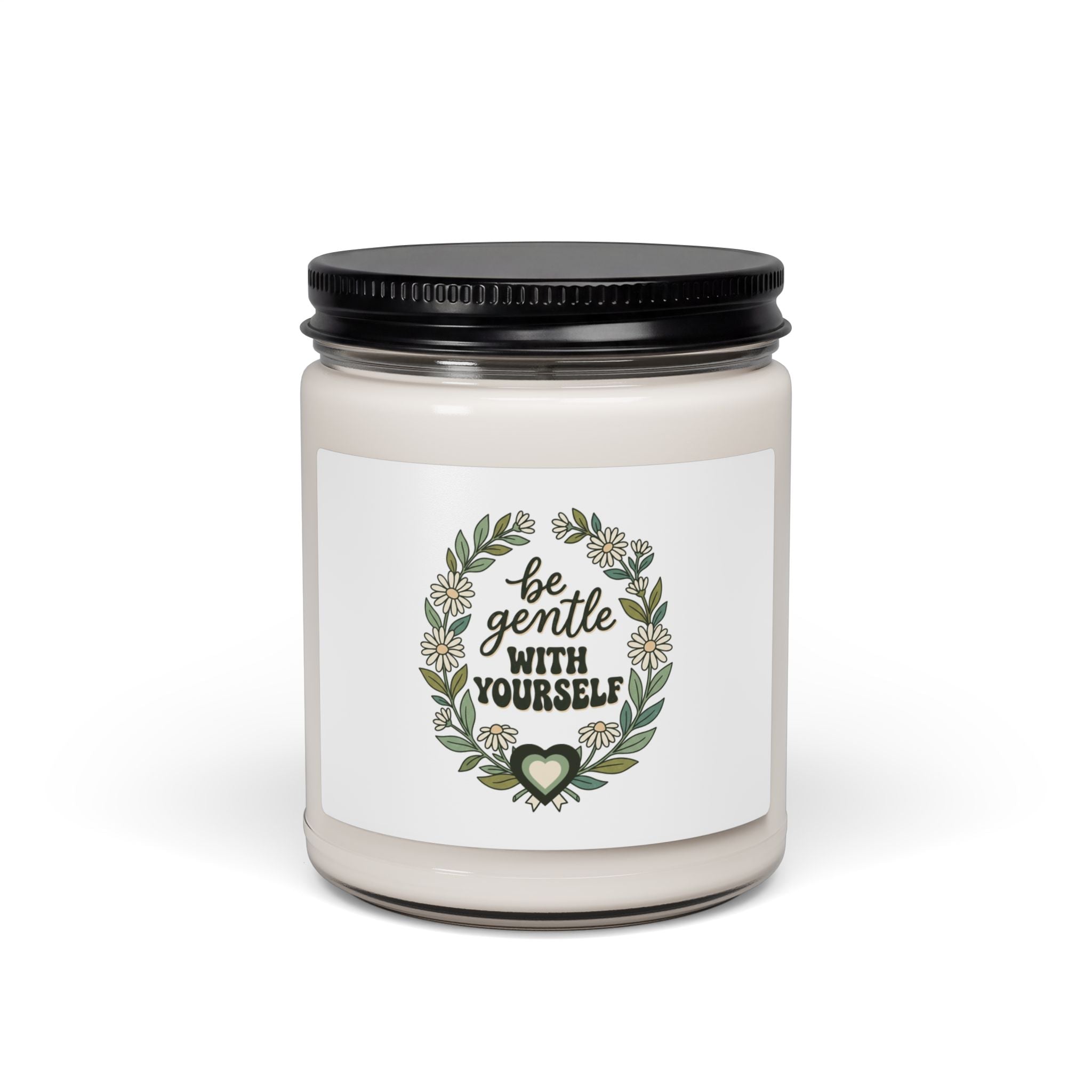 Be Gentle With Yourself Soy Candle | Mental Health Awareness, Green Ribbon