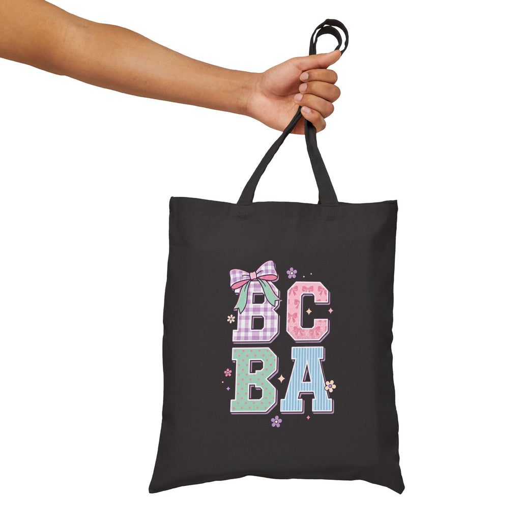 Pastel "BCBA" Tote Bag | Cute Behavior Analyst Canvas Tote Gift for BCBAs