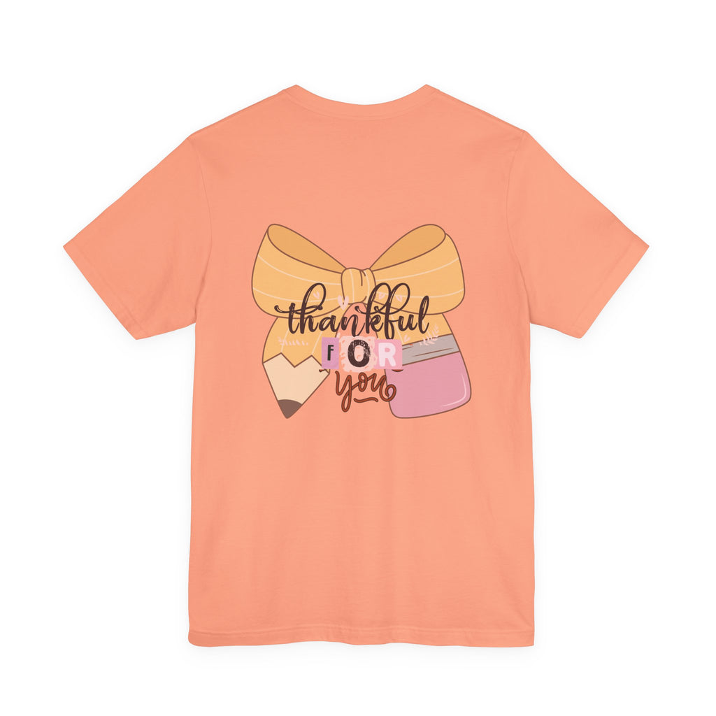 Thankful For You Pencil Bow Tee