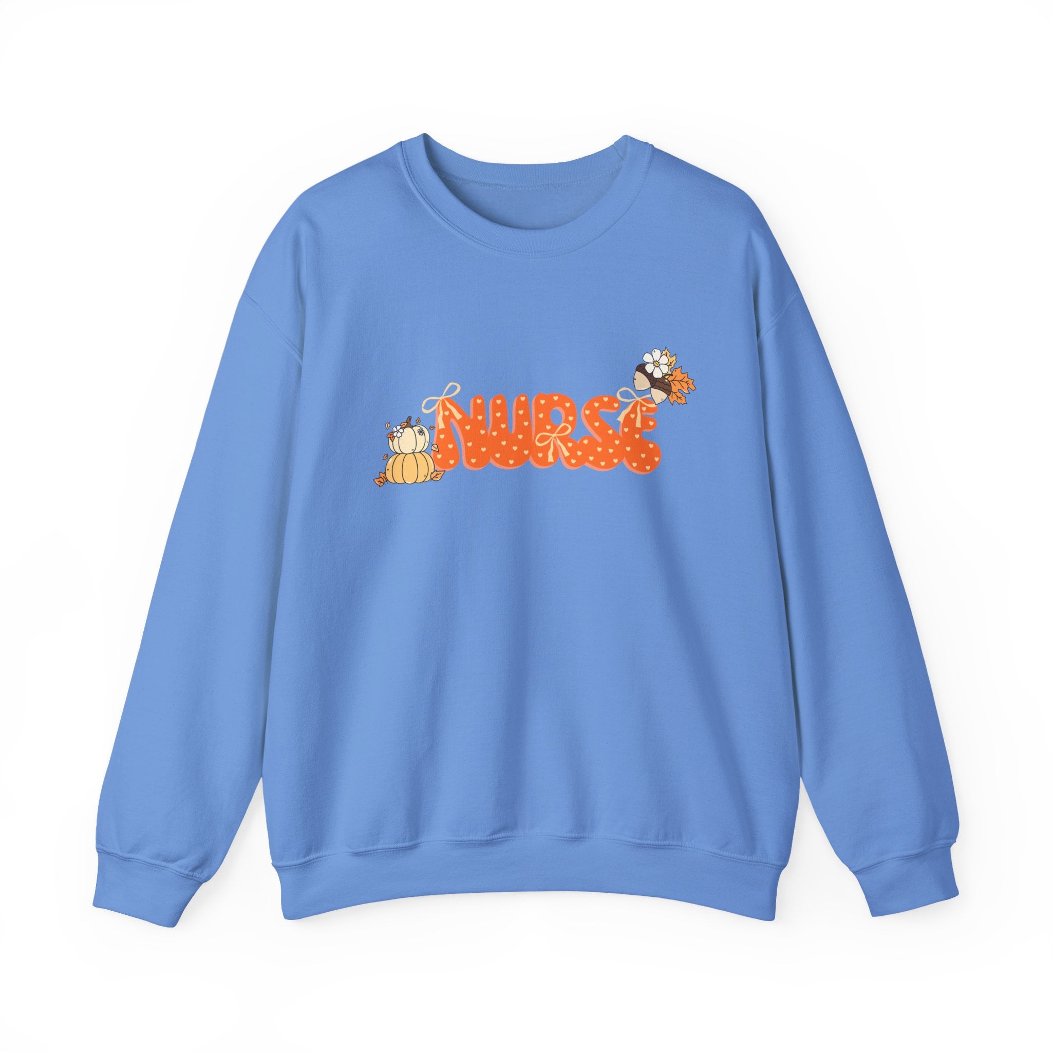 Nurse Halloween Crewneck Sweatshirt — Pumpkin & Candy Cute Nurse Shirt