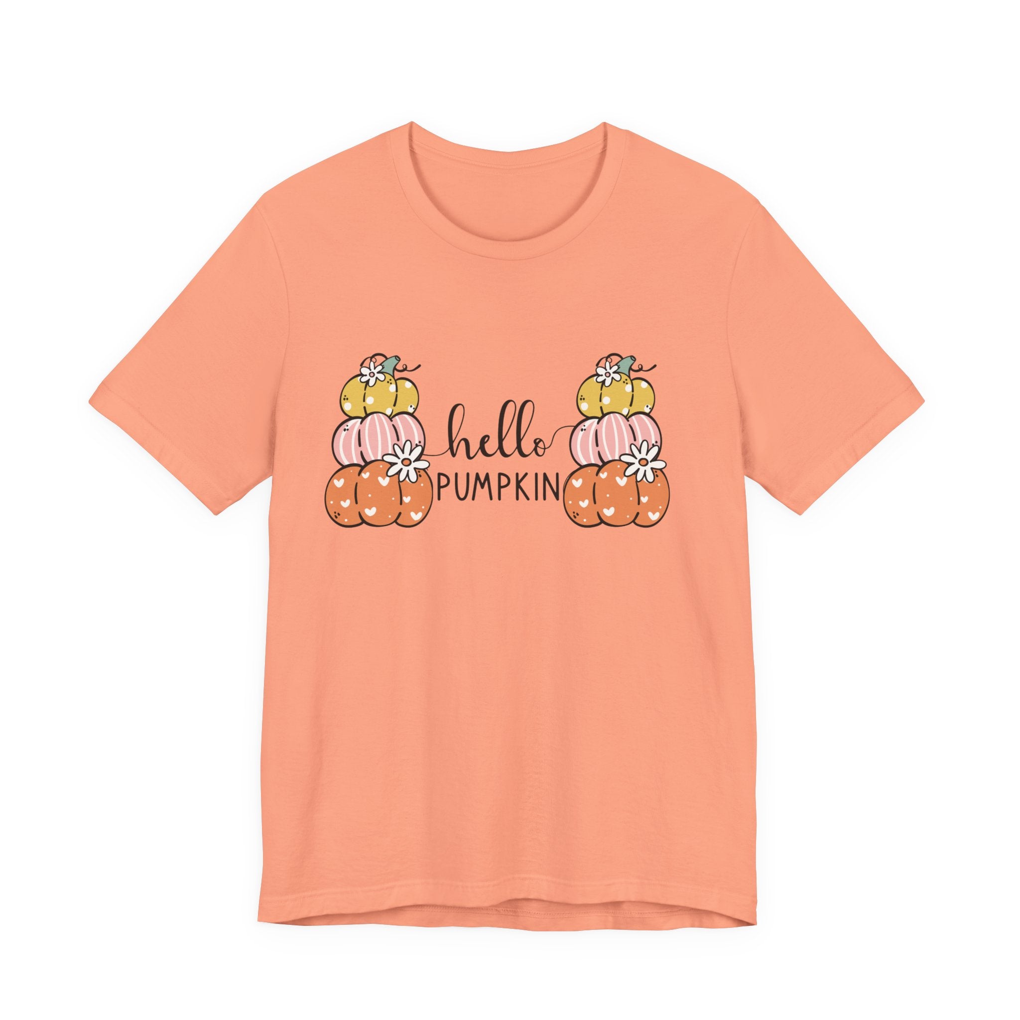 Hello Pumpkin T‑Shirt — Cute Stacked Pumpkins Fall Tee
