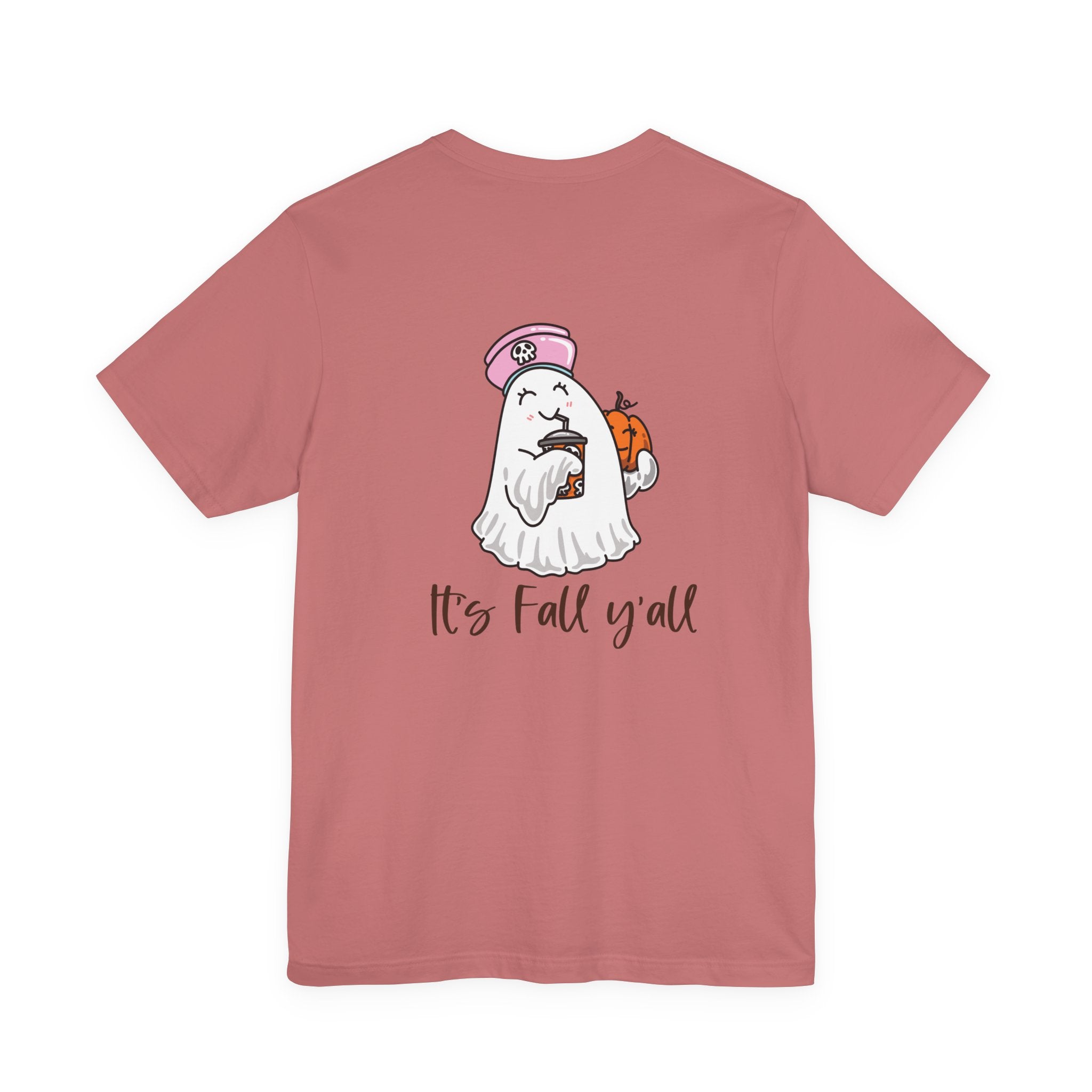 Nursing It's Fall Y'all Ghost Tee — Cute Pumpkin Halloween T-Shirt