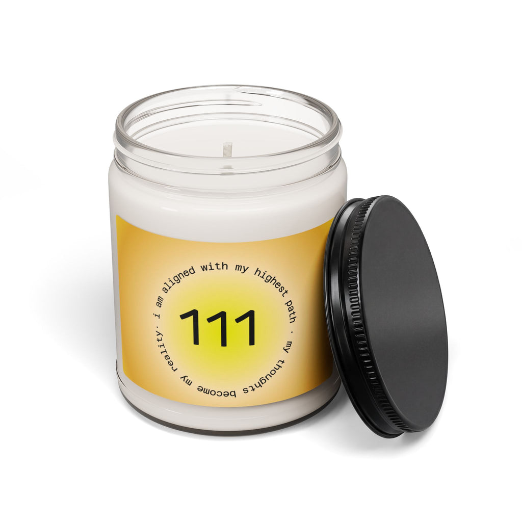 111 Affirmation Soy Candle — 9oz Scented Jar for Meditation & Manifestation