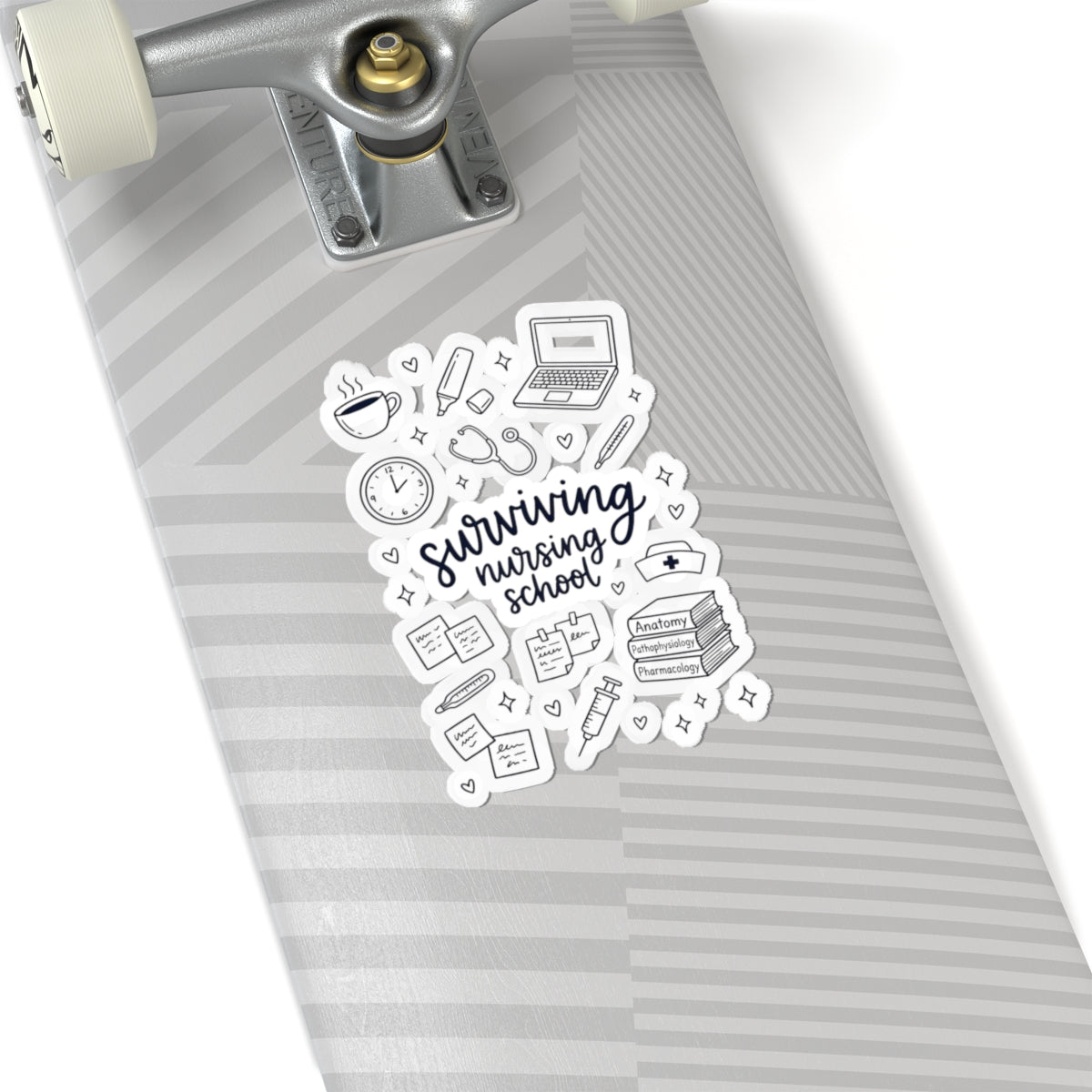 Surviving Nursing School Kiss-Cut Sticker Sheet — Nursing Student Laptop Decal