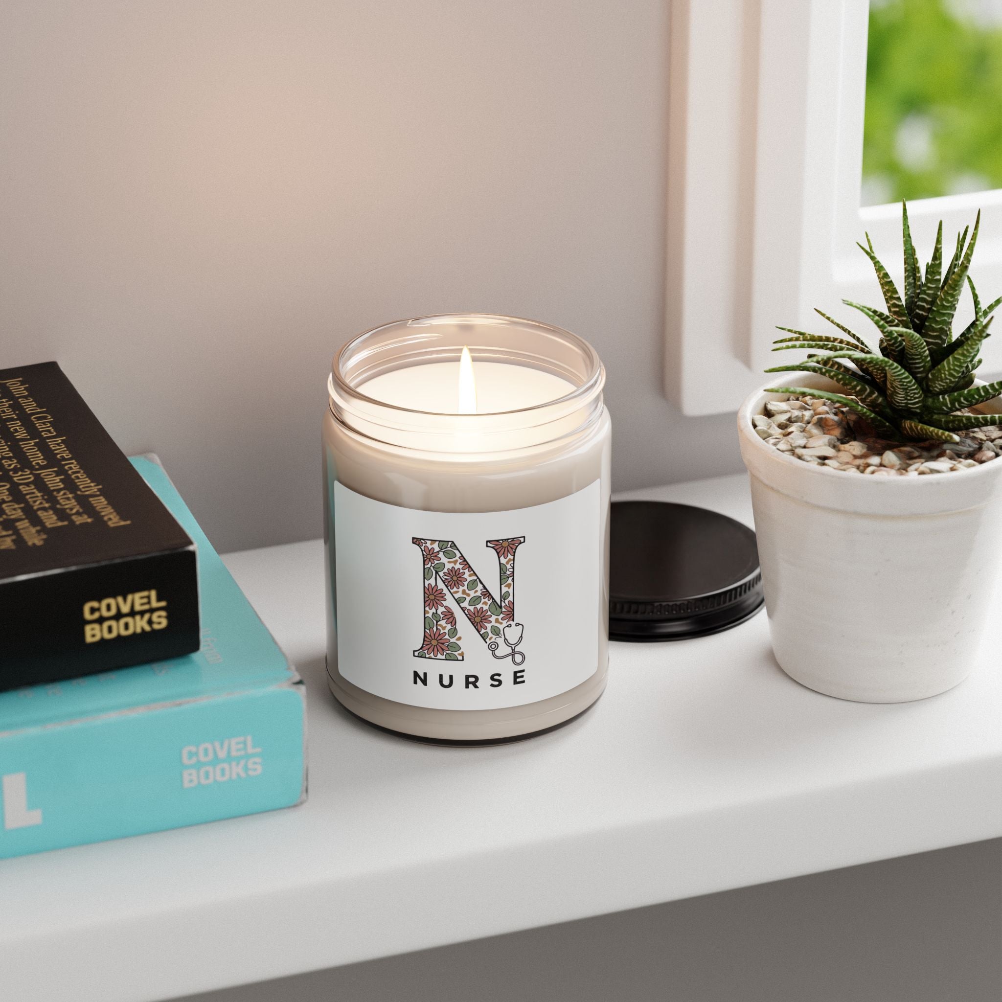 Floral N Nurse Candle | Soy Jar Candle, Retro Floral Medical Design