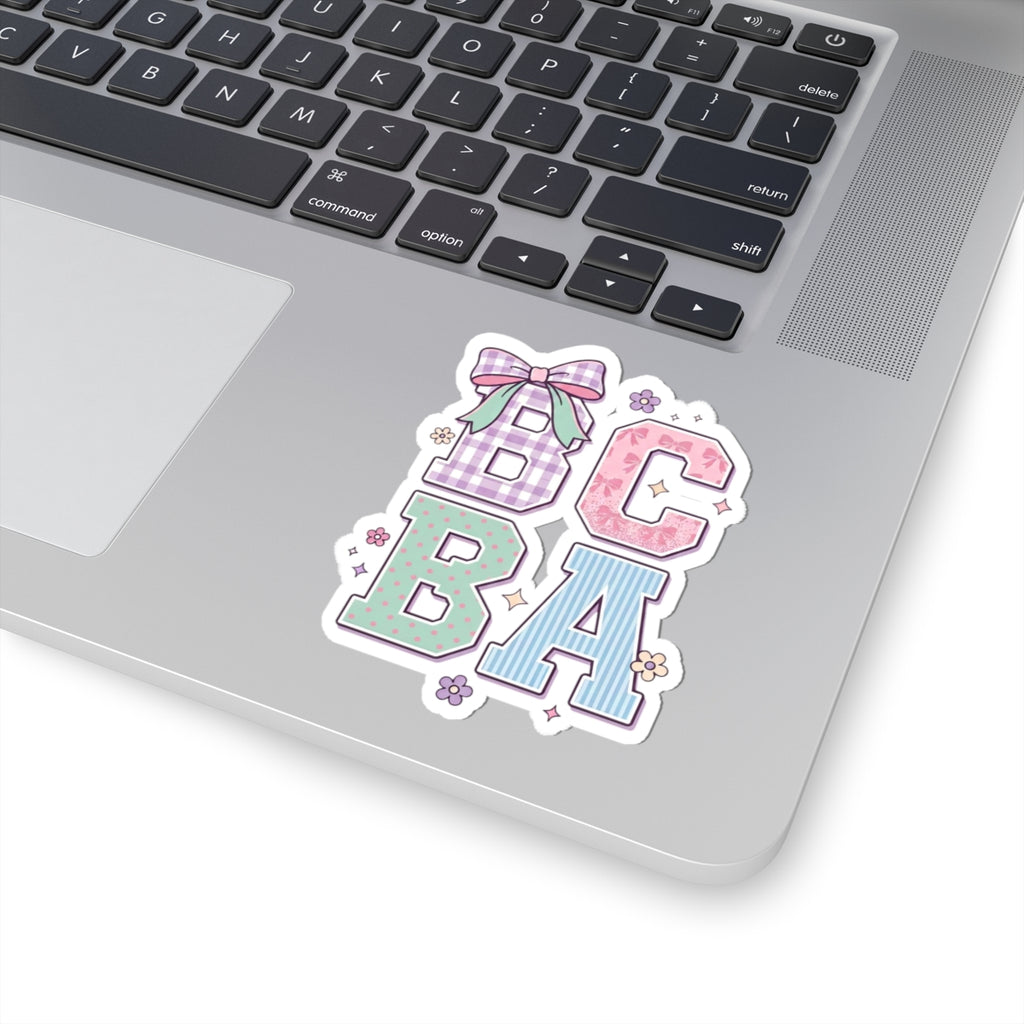 "BCBA" Pastel Letters Sticker | Cute Pastel BCBA Sticker Gift for Behavior Analysts