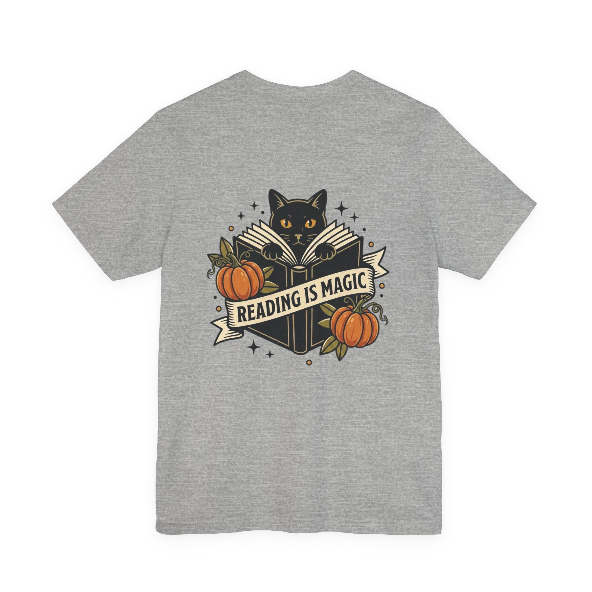 Reading Is Magic T-Shirt | Traditional Tattoo Cat, Banner & Pumpkins