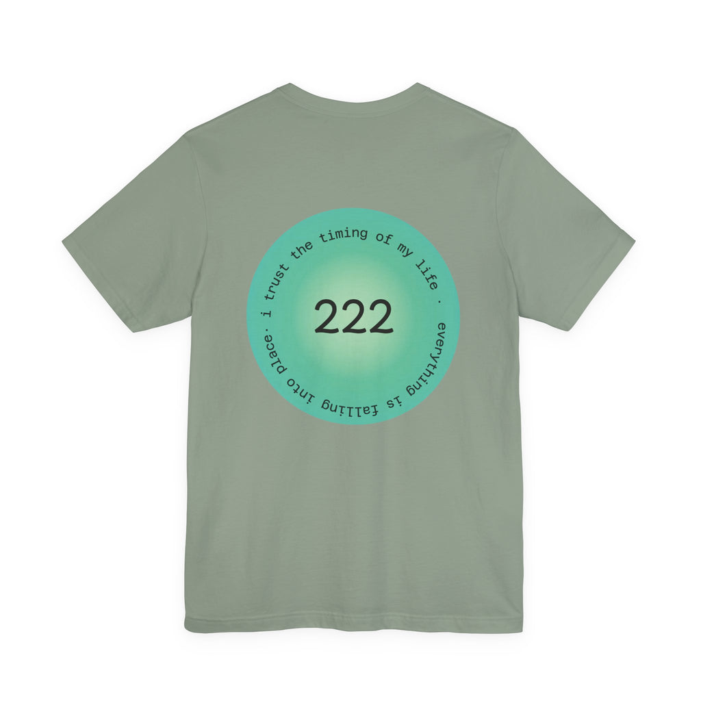 222 Angel Number T‑Shirt — Trust the Timing of My Life Spiritual Tee