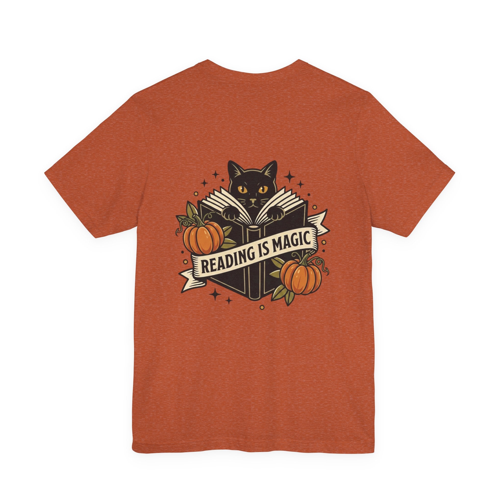 Reading Is Magic T-Shirt | Traditional Tattoo Cat, Banner & Pumpkins