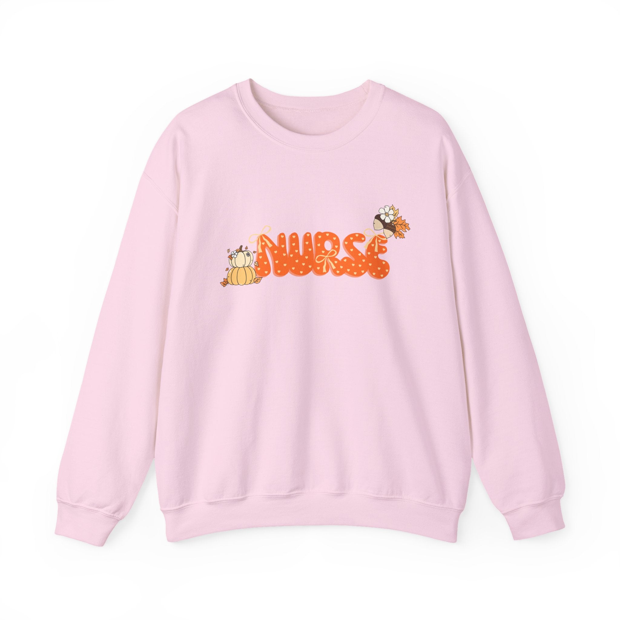Nurse Halloween Crewneck Sweatshirt — Pumpkin & Candy Cute Nurse Shirt