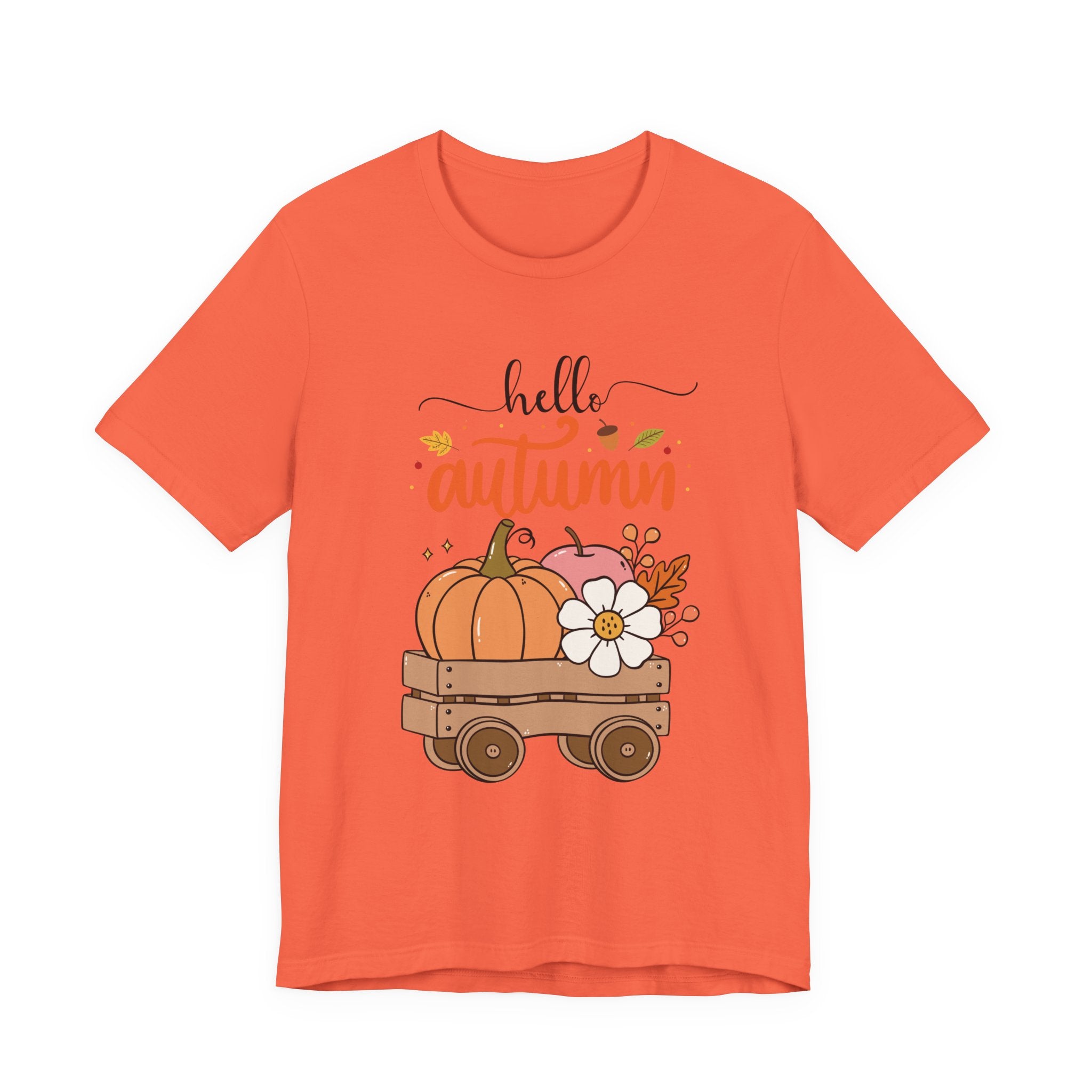 Hello Autumn Tee — Pumpkin Wagon Fall Shirt