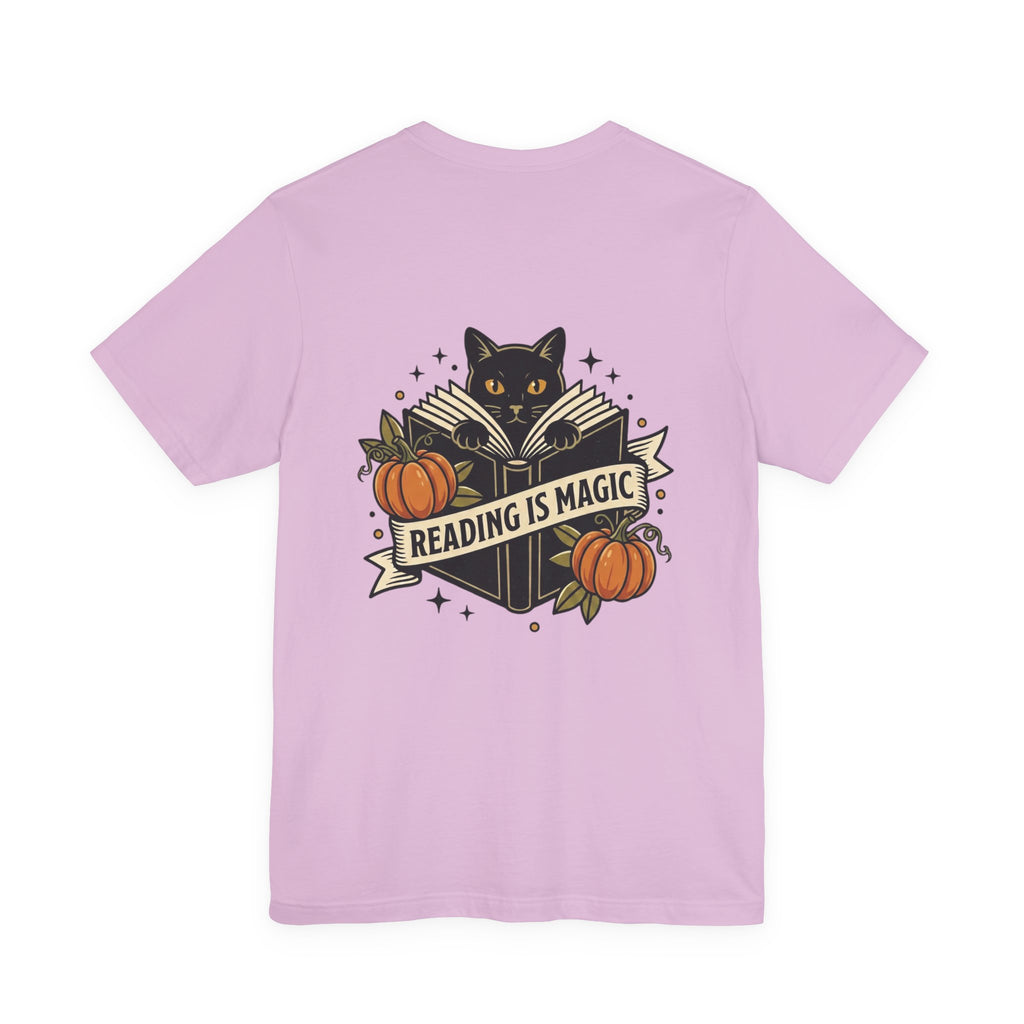 Reading Is Magic T-Shirt | Traditional Tattoo Cat, Banner & Pumpkins