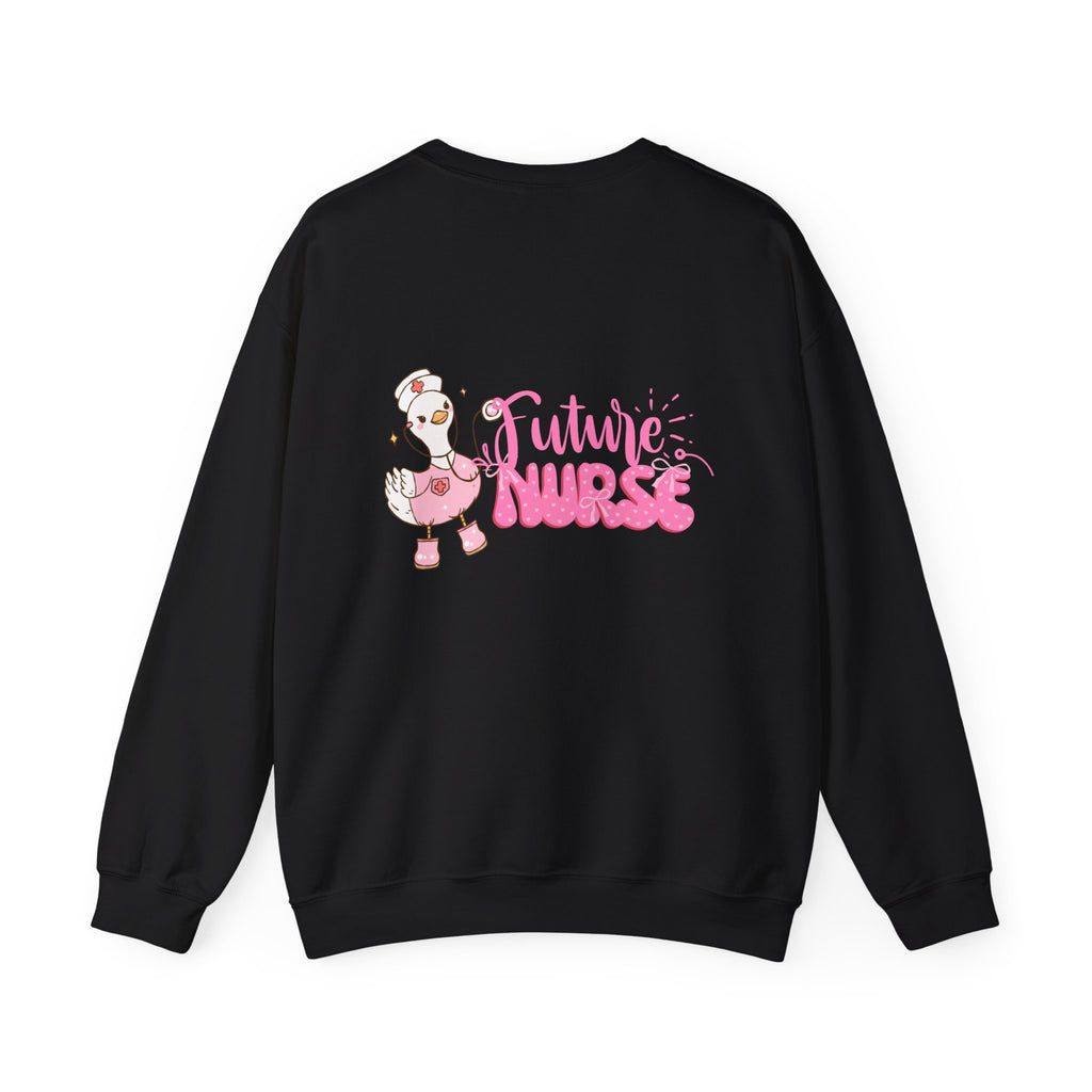 Future Nurse Crewneck Sweatshirt — Cute Pink Nurse Duck Design