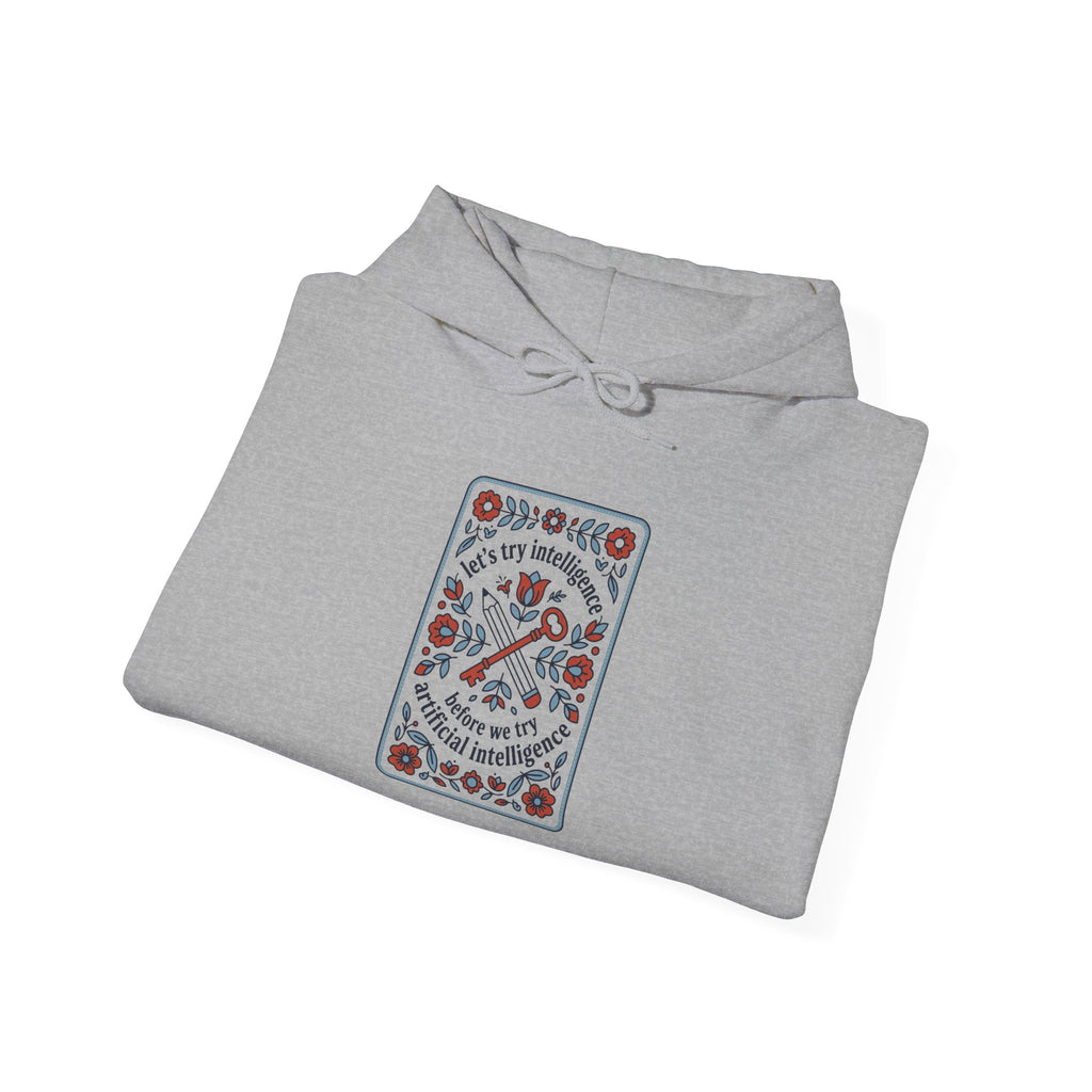 Floral try intelligence Unisex Heavy Blend™ Hooded Sweatshirt