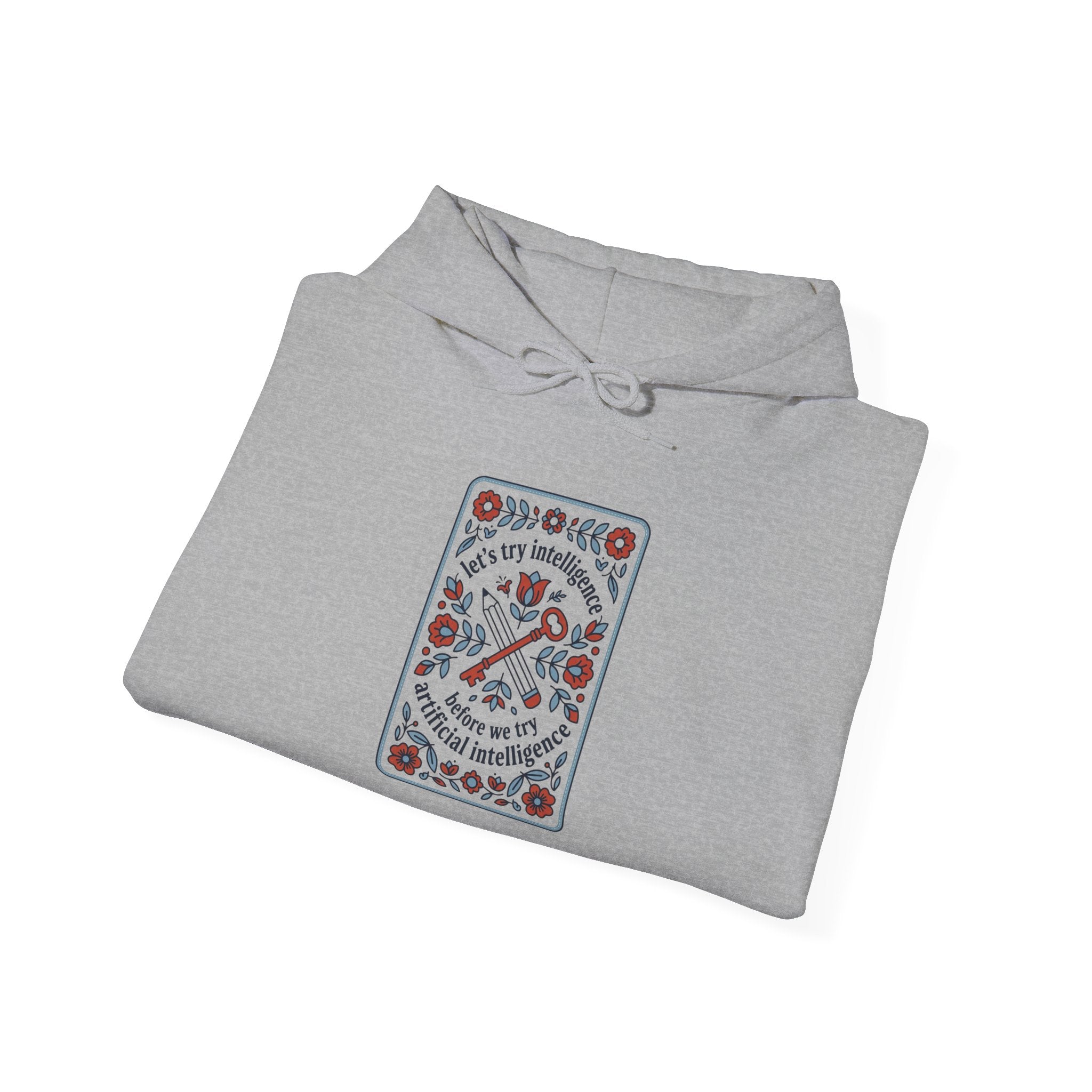 Floral try intelligence Unisex Heavy Blend™ Hooded Sweatshirt