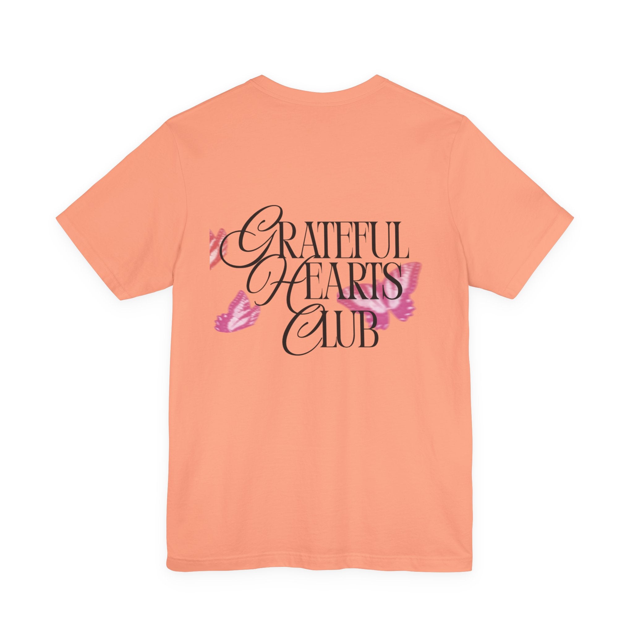 Grateful Hearts Club T‑Shirt – Floral Butterfly Graphic Tee