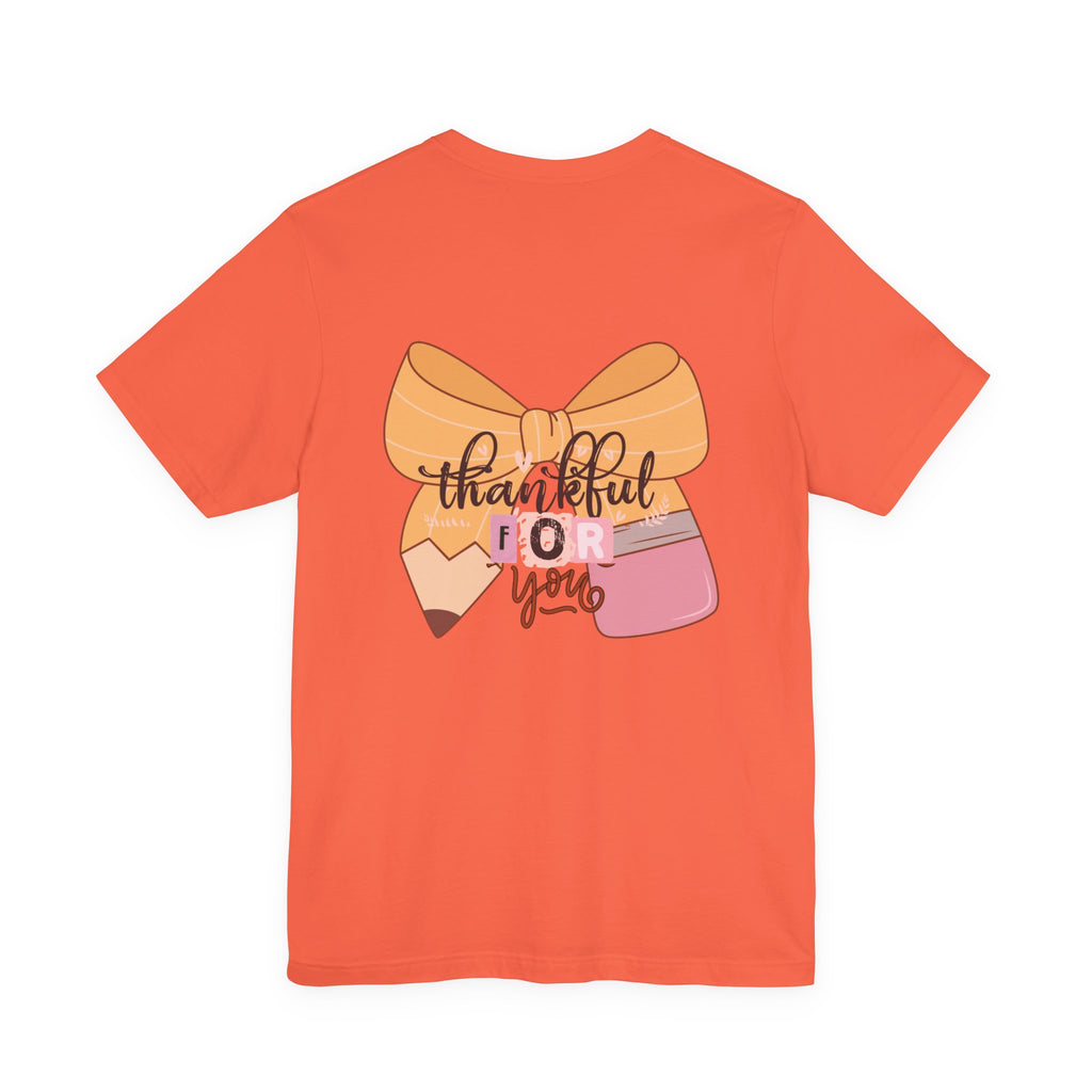 Thankful For You Pencil Bow Tee