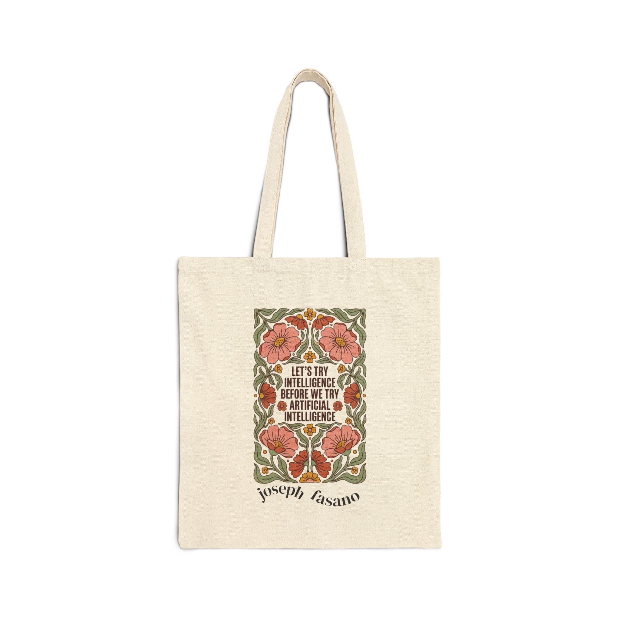 Flower try intelligence Cotton Canvas Tote Bag