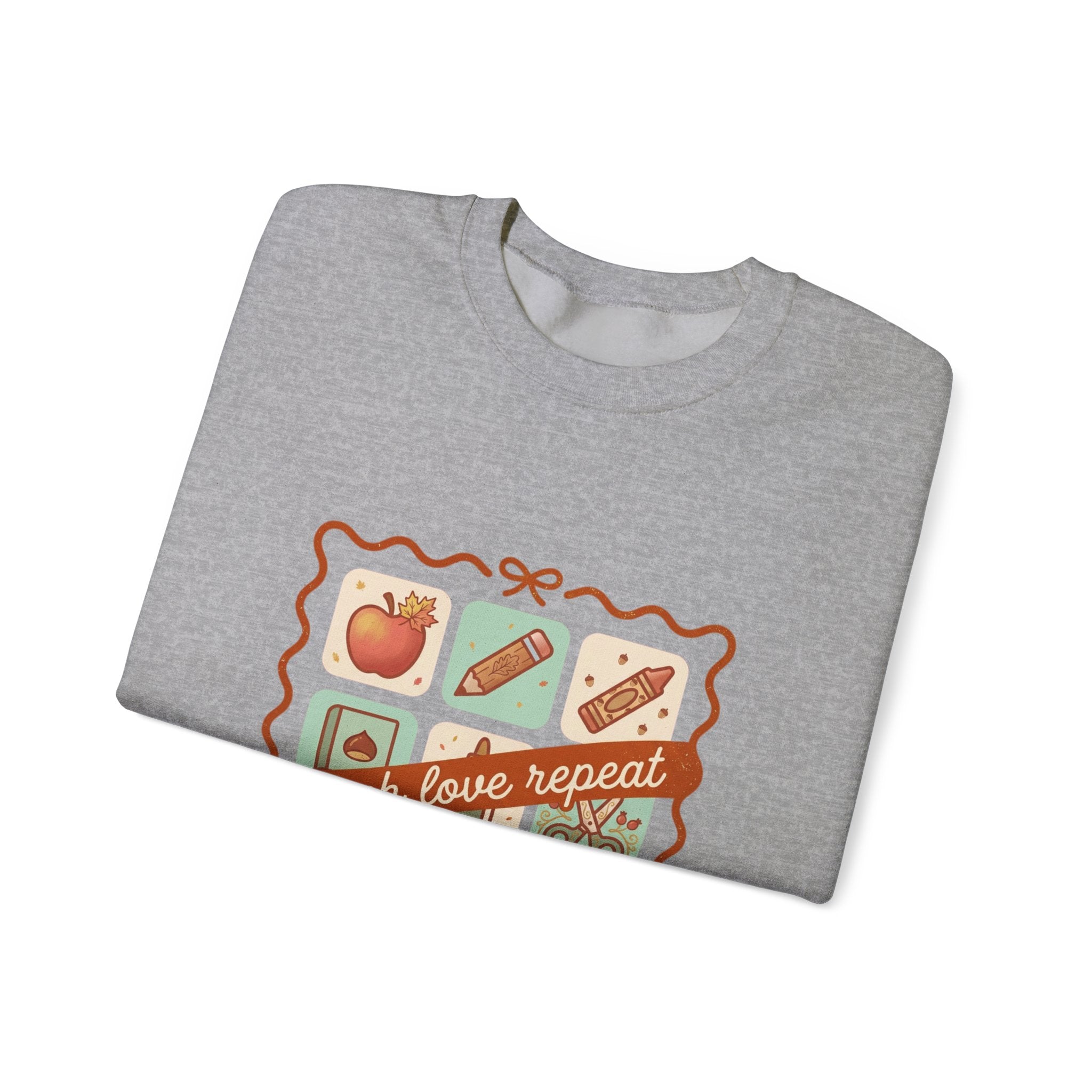 teach, love, repeat Sweatshirt | Back to School Teacher Crewneck