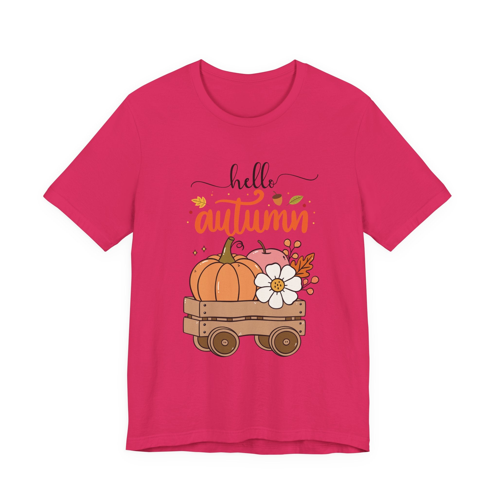 Hello Autumn Tee — Pumpkin Wagon Fall Shirt
