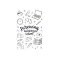 Surviving Nursing School Kiss-Cut Sticker Sheet — Nursing Student Laptop Decal