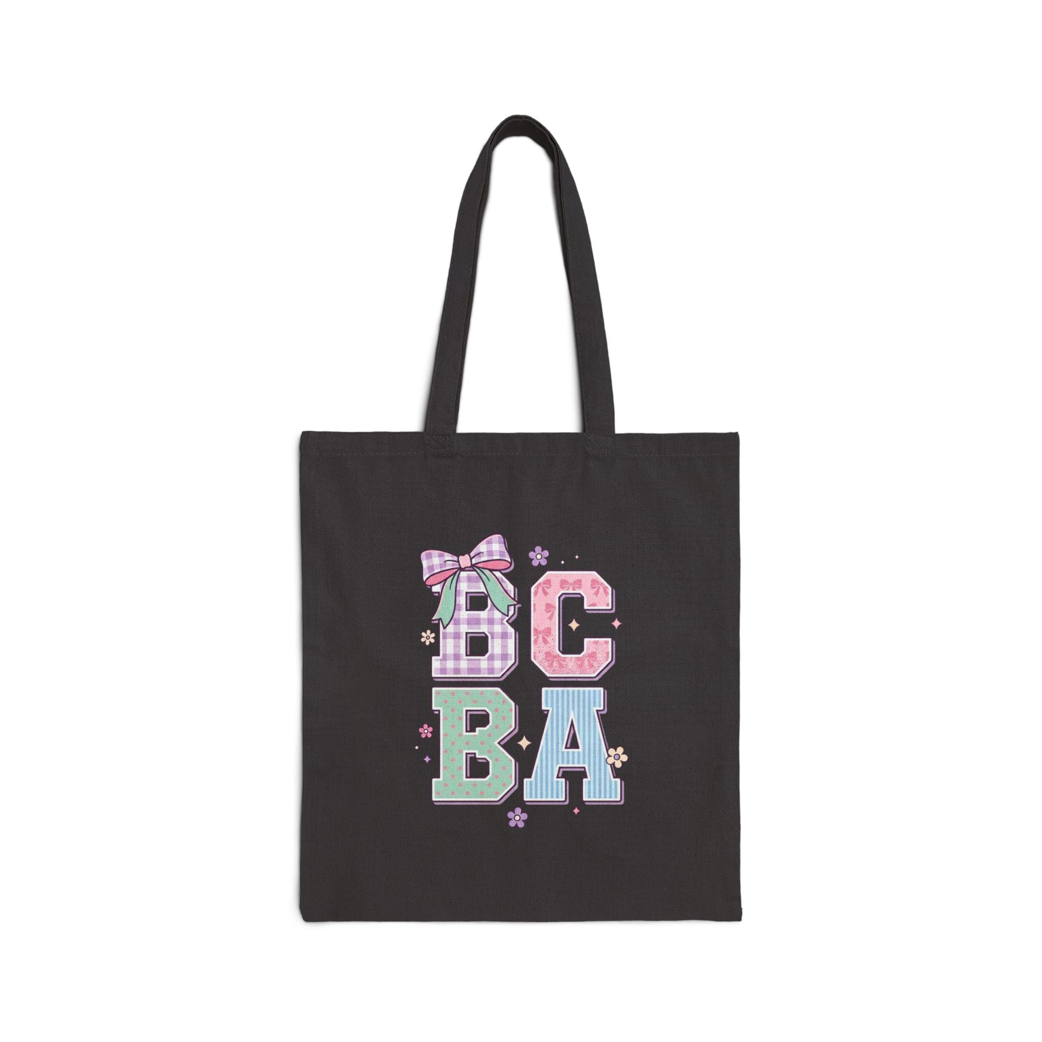 Pastel "BCBA" Tote Bag | Cute Behavior Analyst Canvas Tote Gift for BCBAs