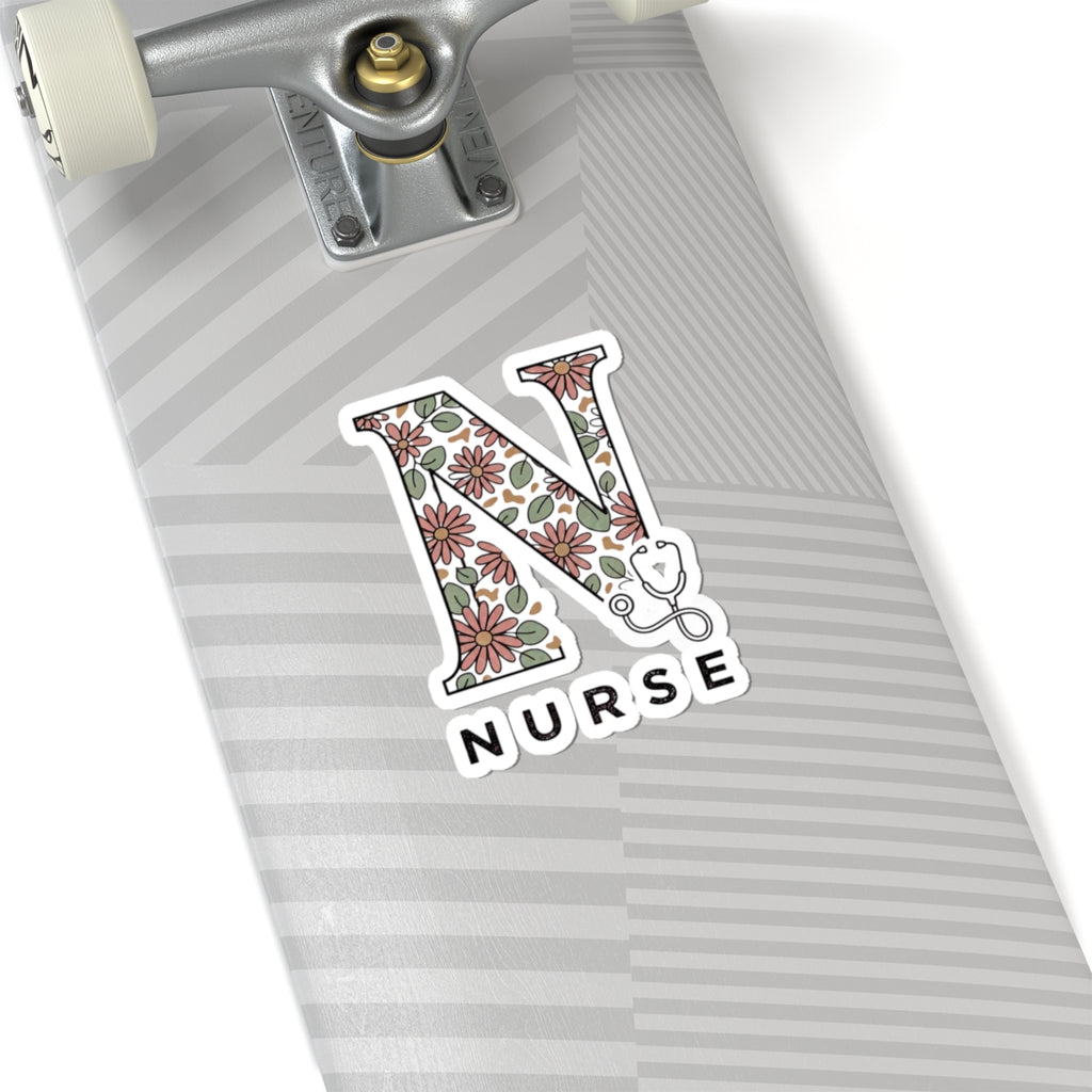 Floral N Nurse Sticker | Kiss-Cut, Retro Floral, Easy Tiger, Nurse Decal