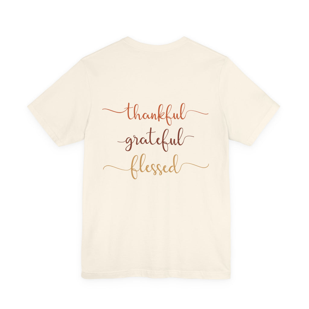 Thankful Grateful Blessed Tee — Autumn Bow Fall Thanksgiving Shirt