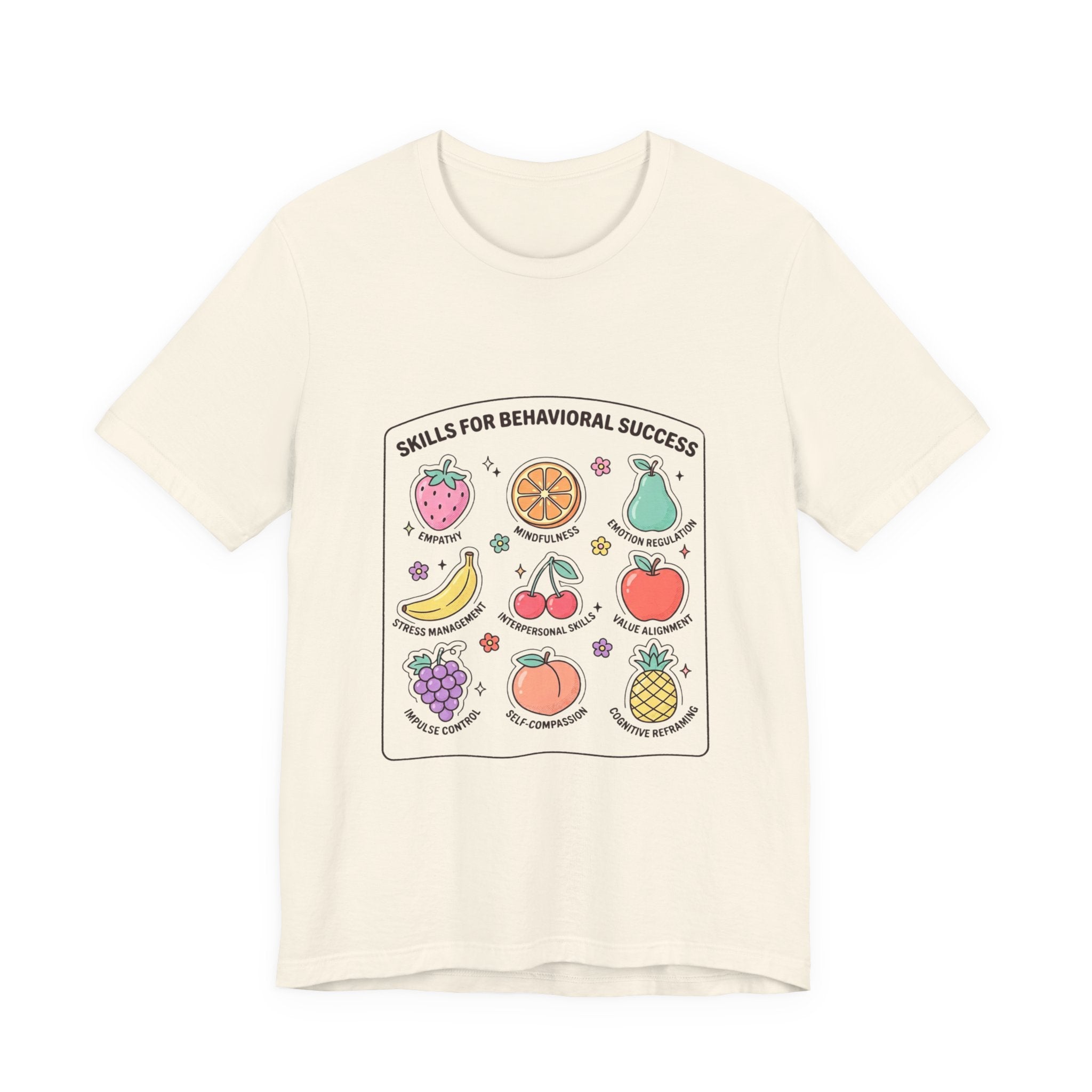 "Behavior Skills for Success" ABA Shirt | Fruit-Themed Behavior Therapy Tee for RBTs, BCBAs, Teachers & Daycare Providers