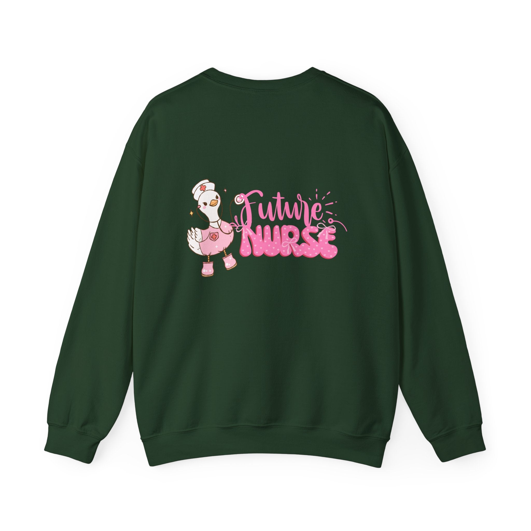 Future Nurse Crewneck Sweatshirt — Cute Pink Nurse Duck Design
