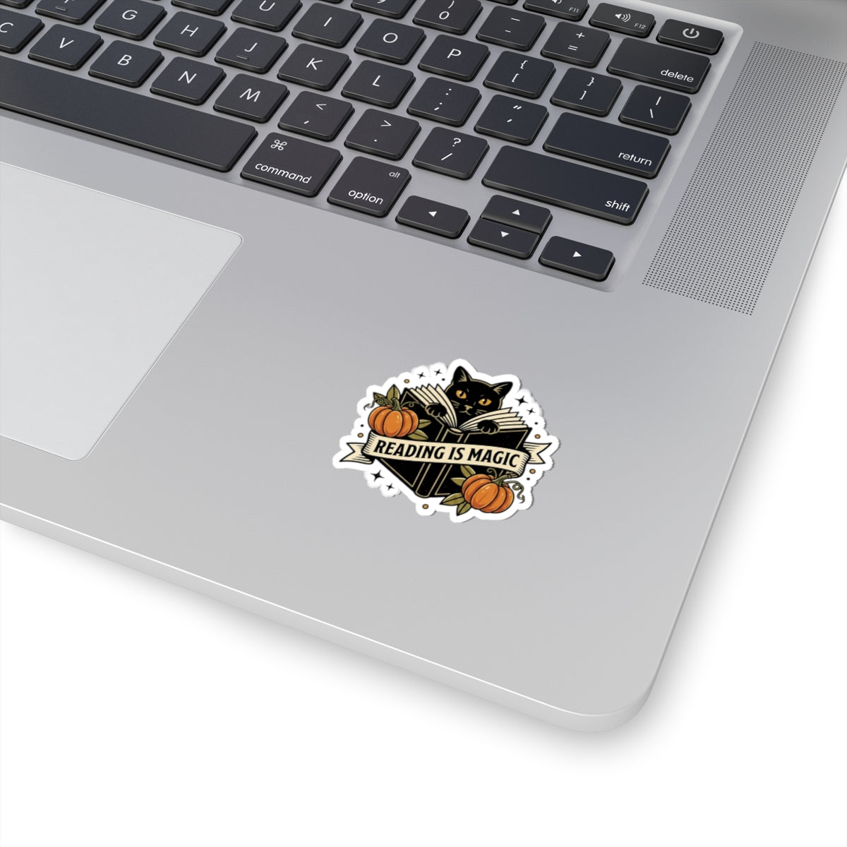Reading Is Magic Sticker | Traditional Tattoo Cat, Pumpkin, Banner