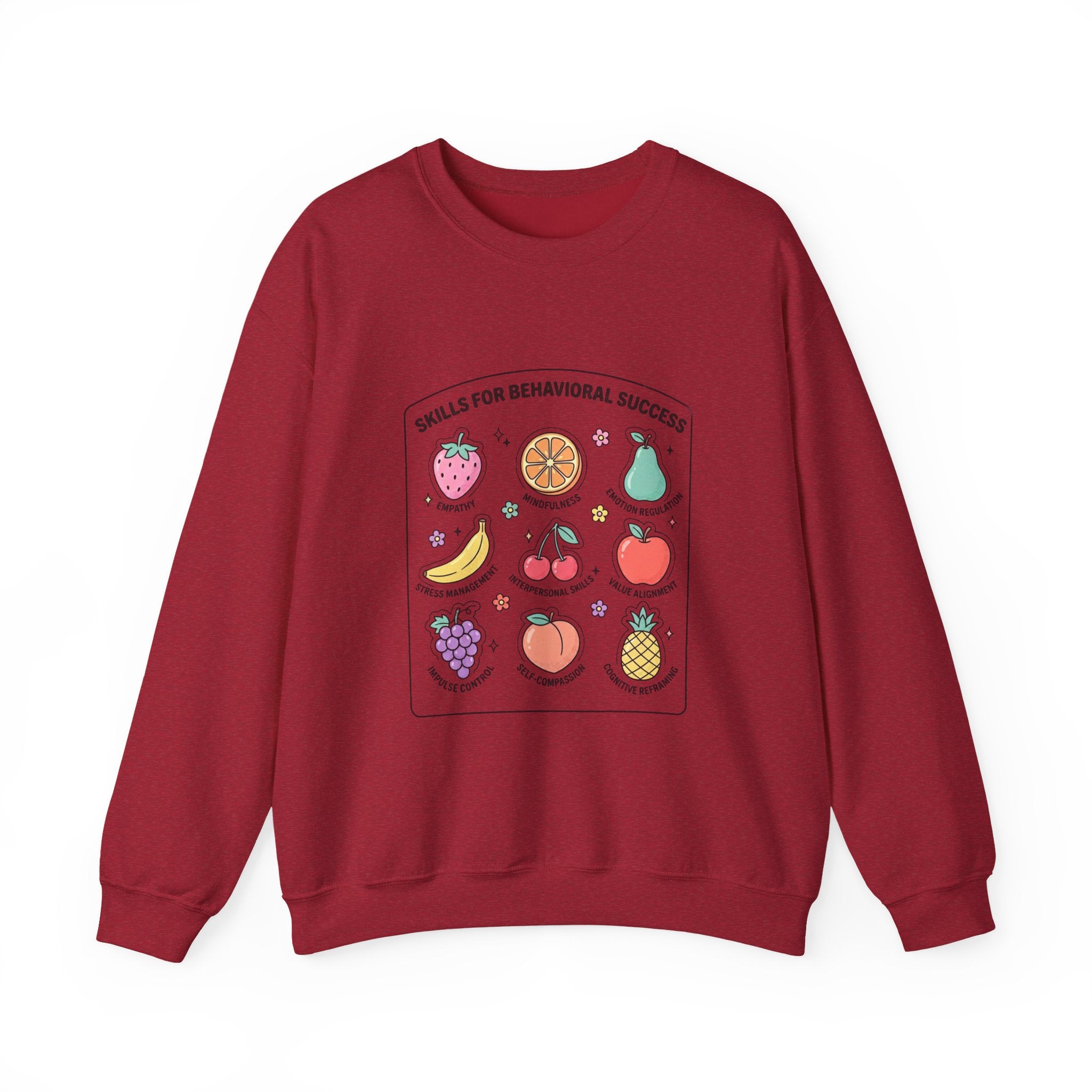 Behavior Skills for Success" ABA Pullover | Fruit-Themed Behavior Therapy Pullover for RBTs, BCBAs, Teachers & Daycare Providers