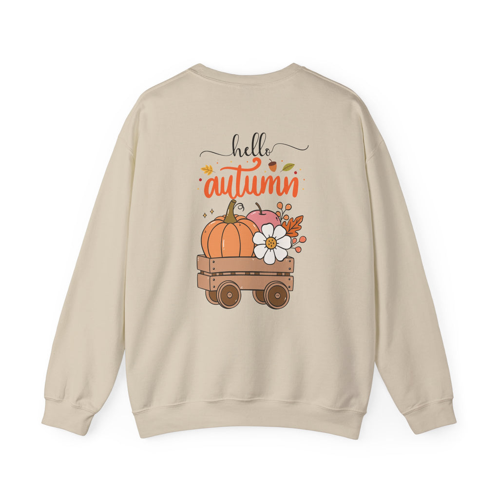 Hello Autumn Sweatshirt — Pumpkin Wagon Fall Crewneck